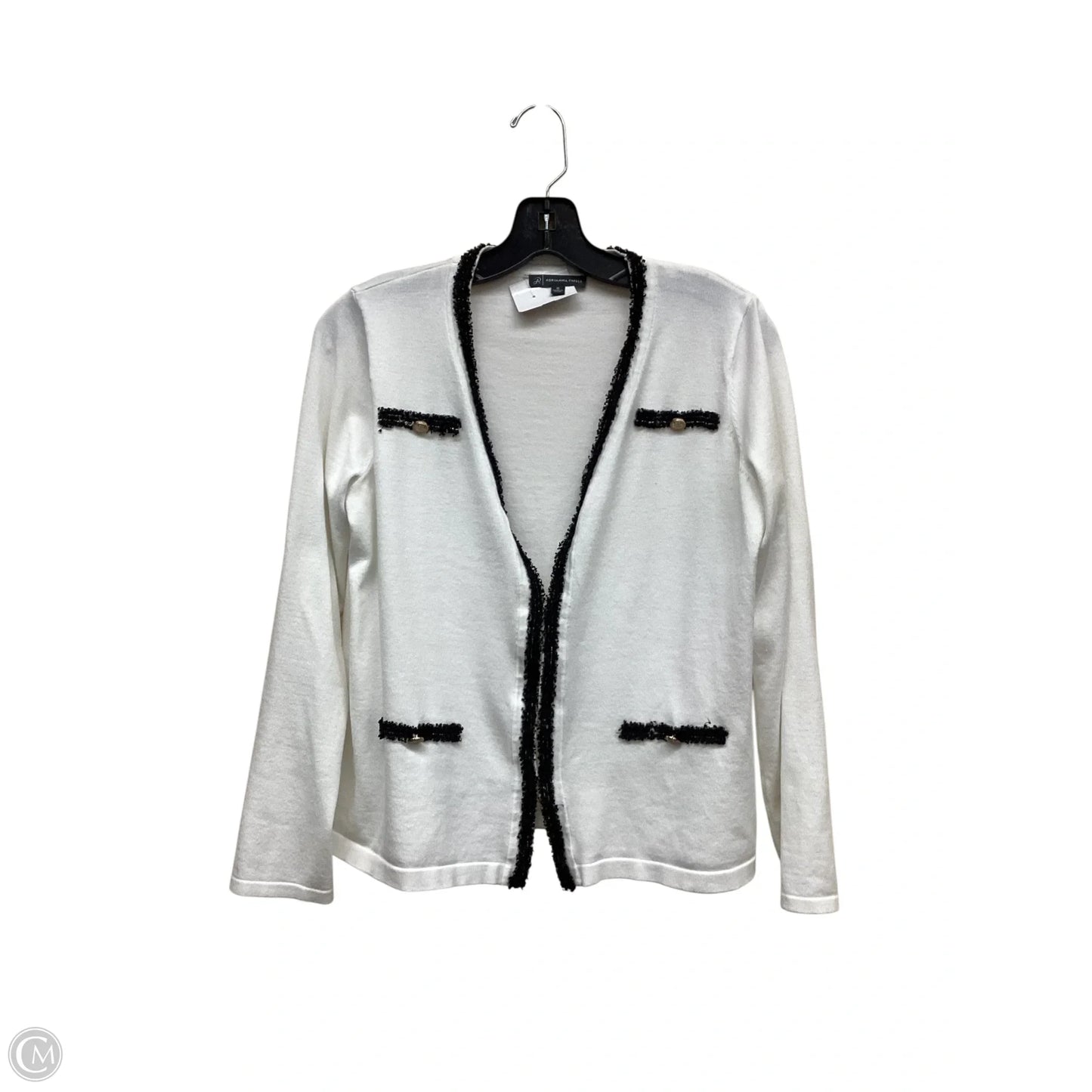Cardigan By Adrianna Papell In Black & White, Size: M