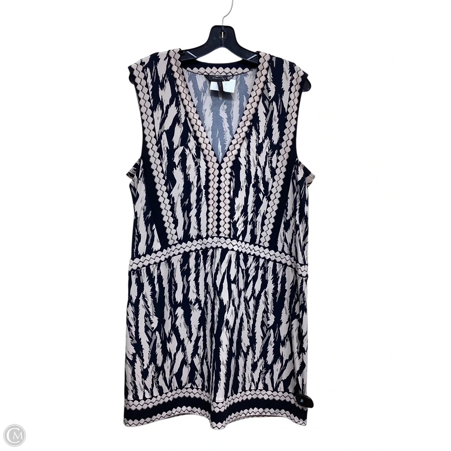 Dress Casual Midi By Bcbgmaxazria In Black & Tan, Size: L