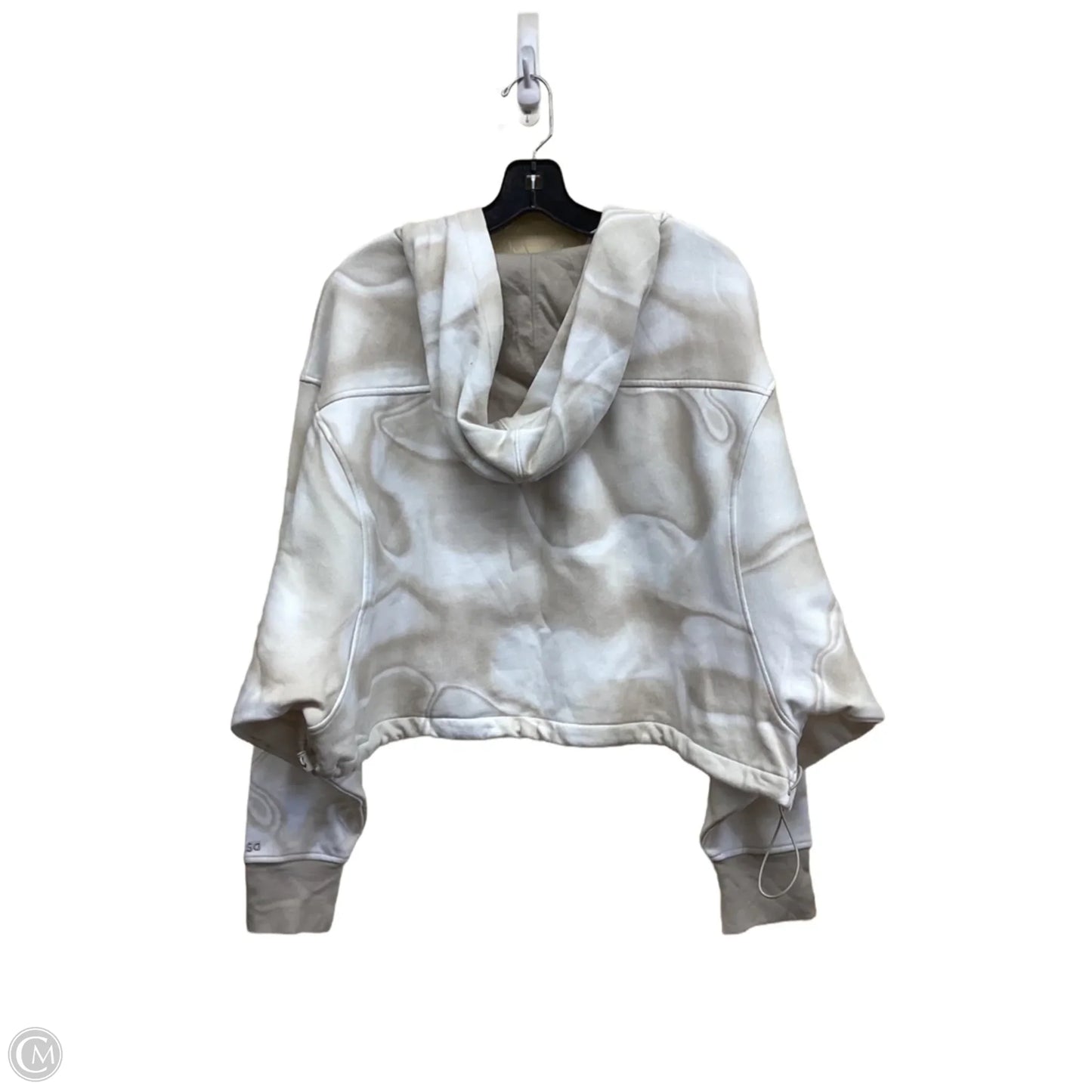 Athletic Top Long Sleeve Hoodie By Dsg Outerwear In Tan & White, Size: L