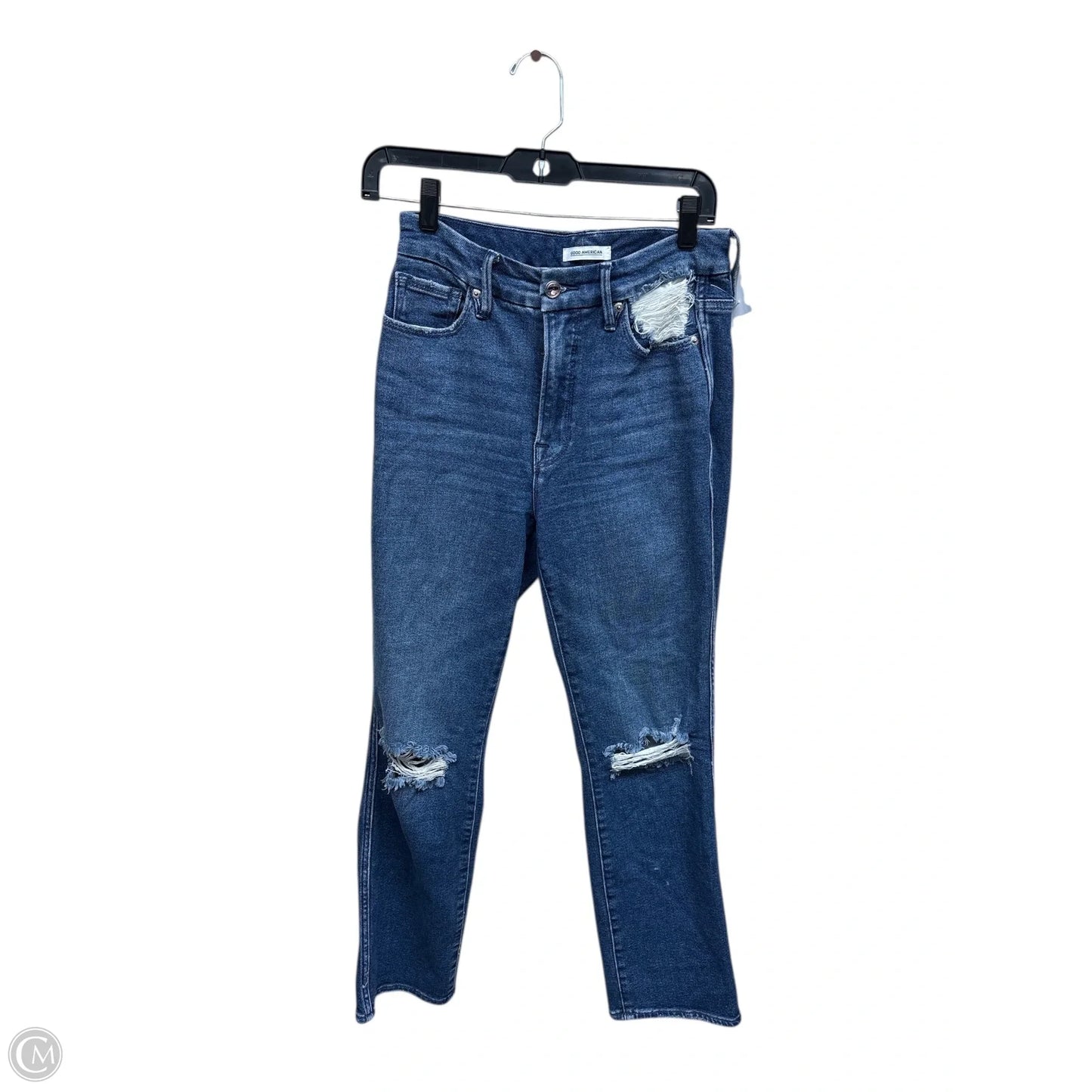 Jeans Straight By Good American In Blue Denim, Size: 4