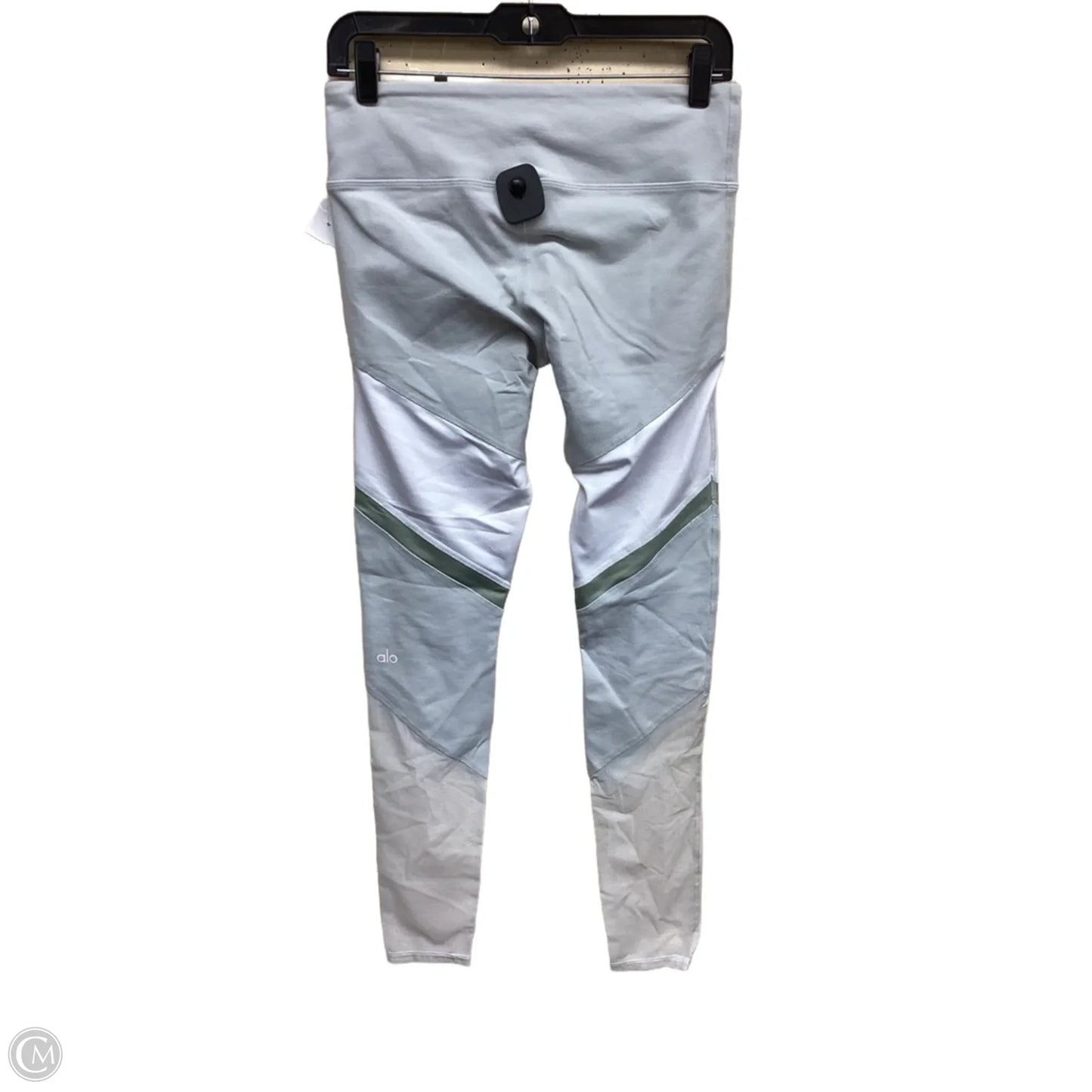 Athletic Leggings By Alo In Green & Grey, Size: M
