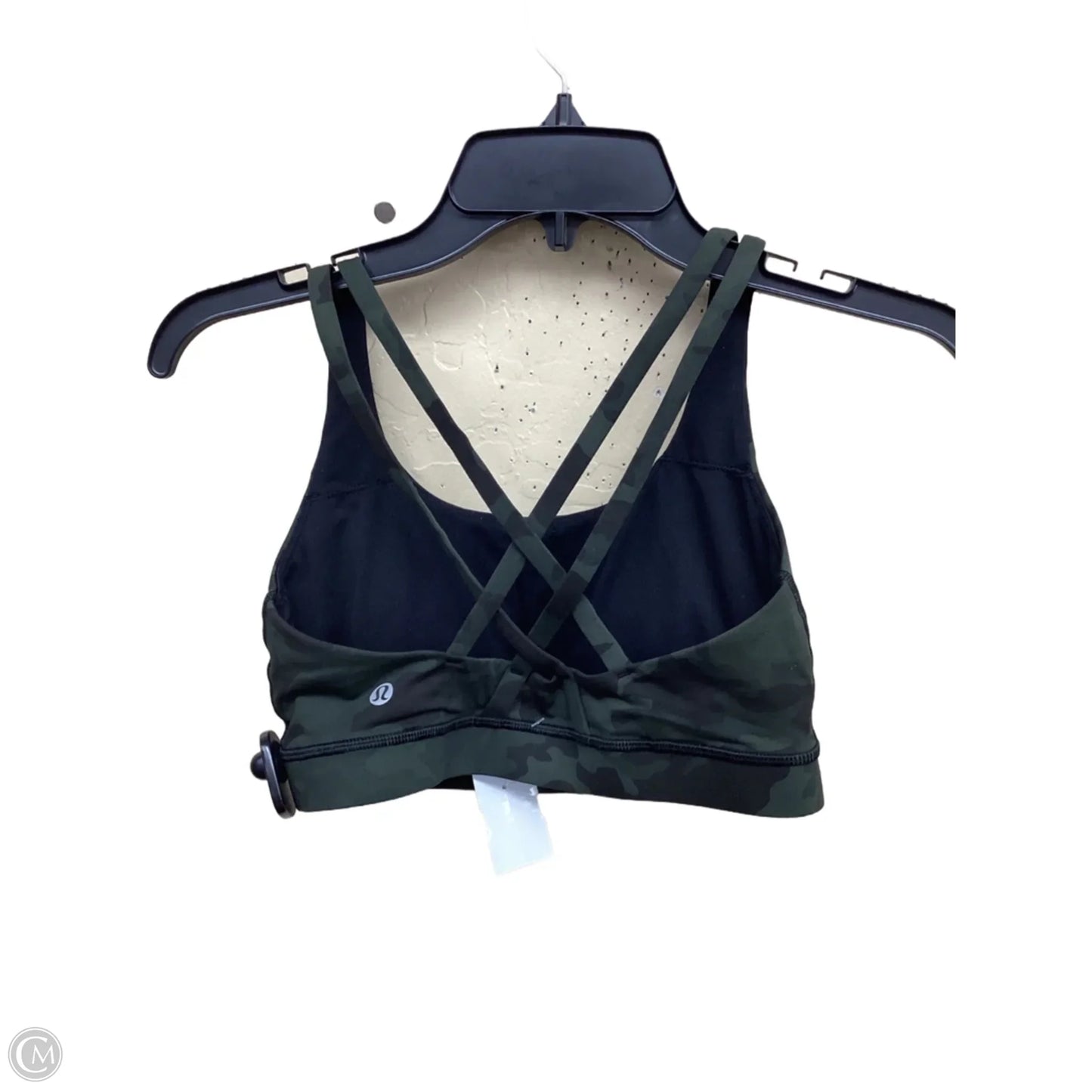 Athletic Bra By Lululemon In Black & Green, Size: 6