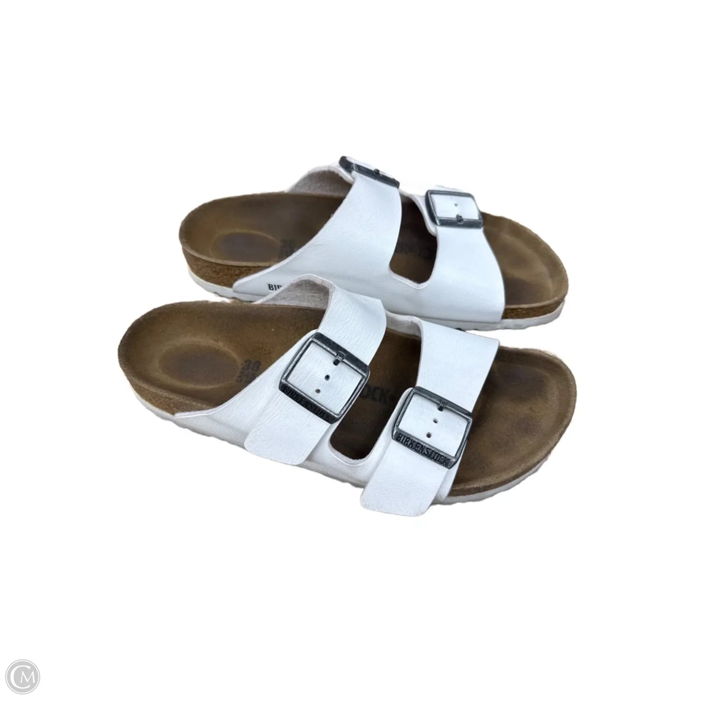 Sandals Flats By Birkenstock In White, Size: 7