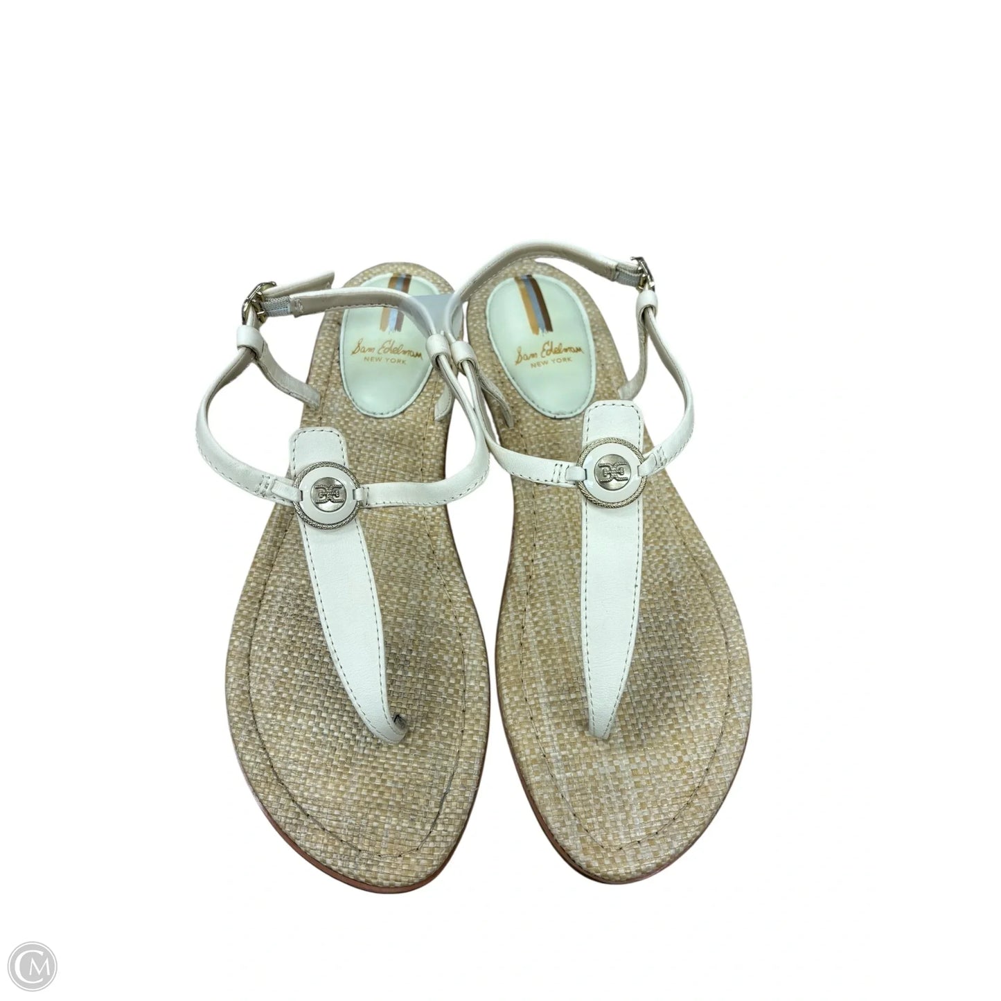 Sandals Flats By Sam Edelman In Tan & White, Size: 8.5