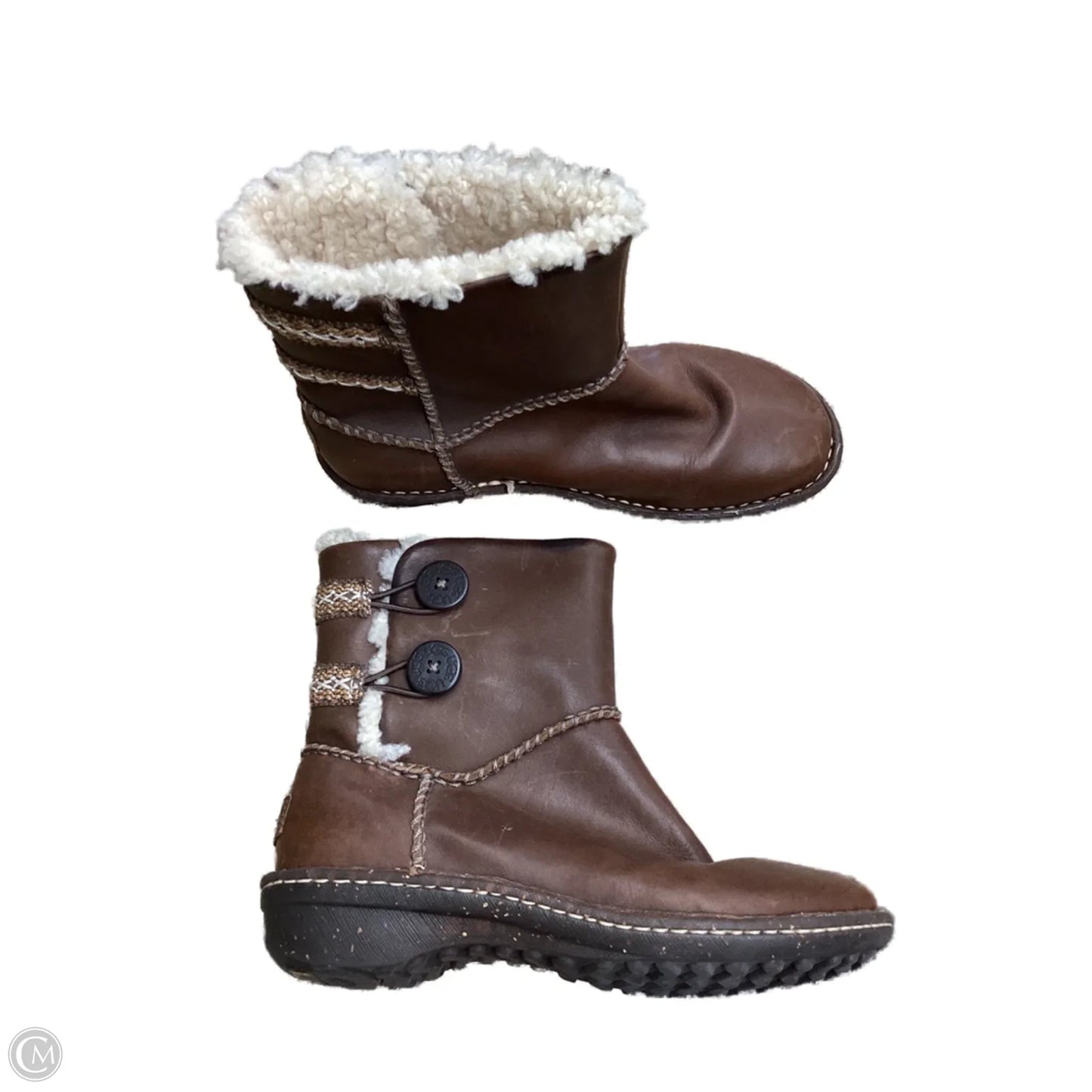 Boots Ankle Flats By Ugg In Brown, Size: 8