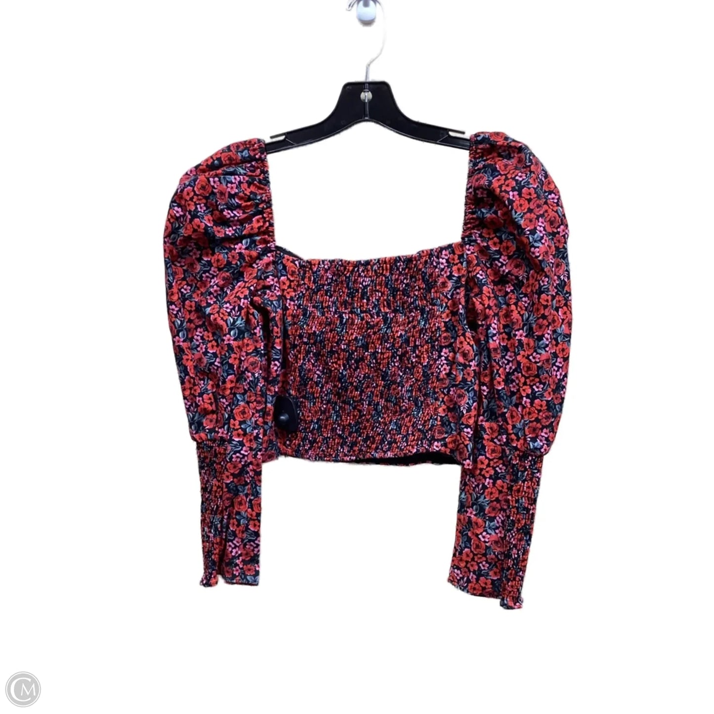 Top Long Sleeve By Zara In Floral Print, Size: M