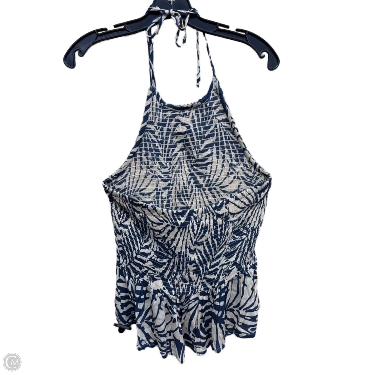 Top Sleeveless By Clothes Mentor In Blue & Cream, Size: L