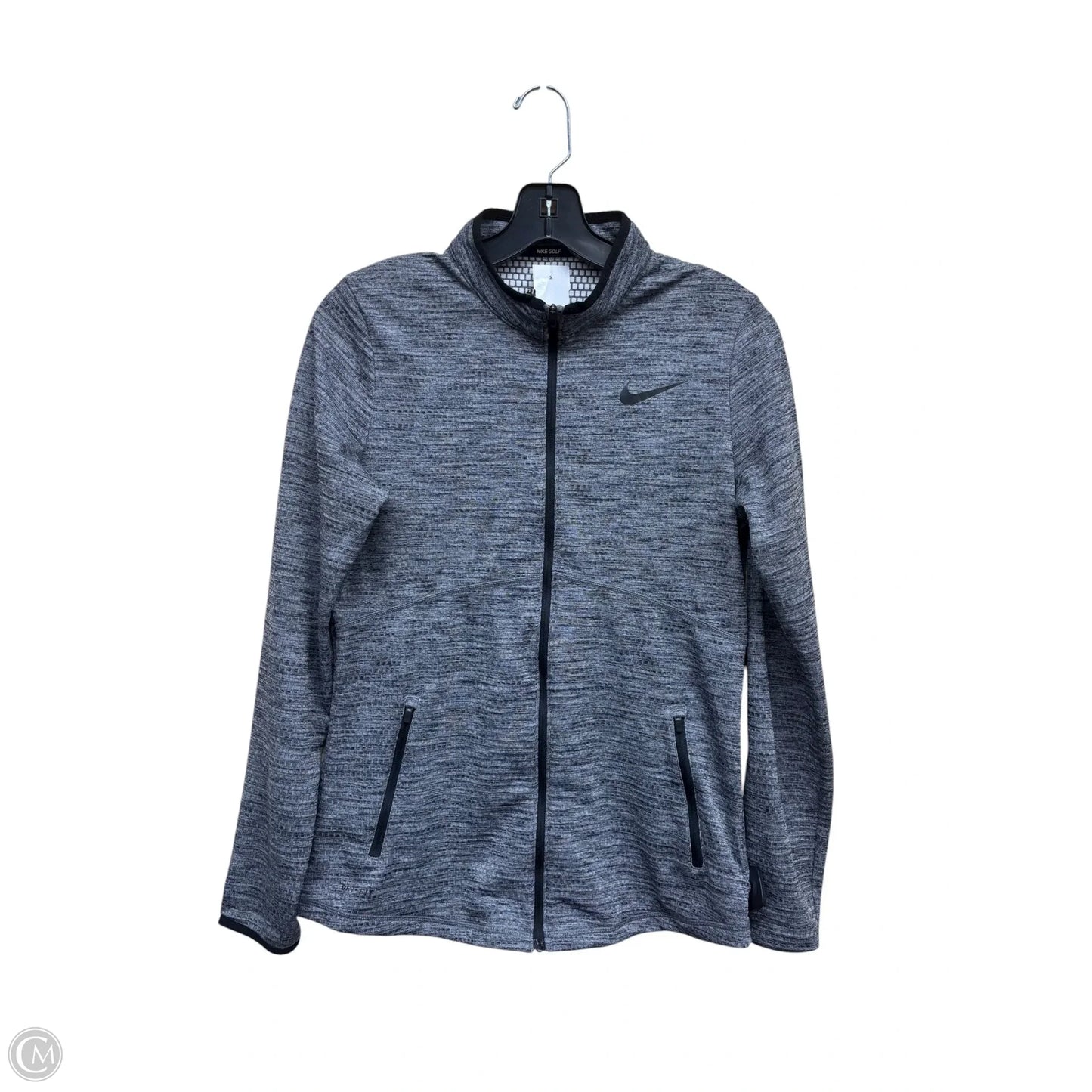 Athletic Jacket By Nike In Grey, Size: M