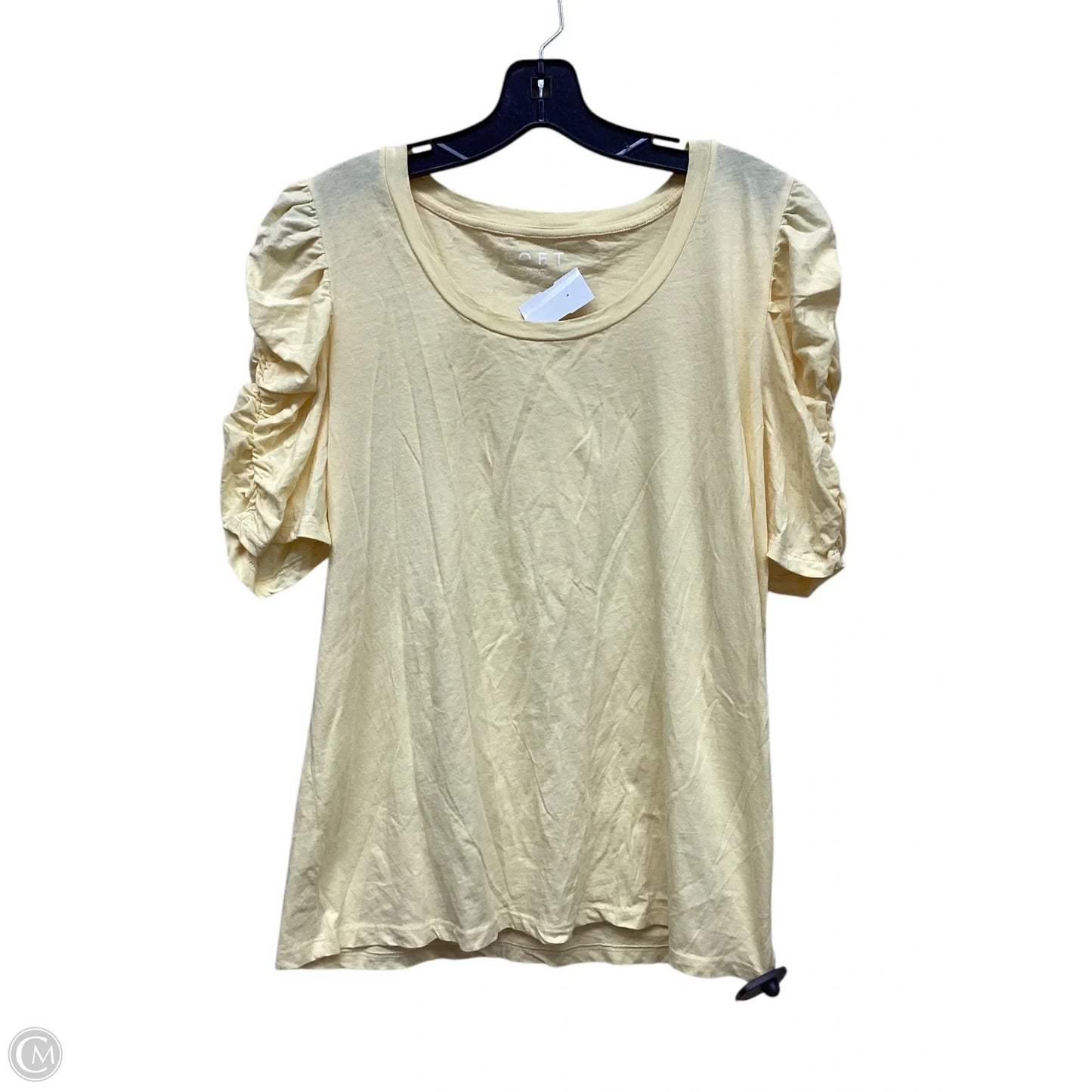 Top Short Sleeve By Loft In Yellow, Size: L