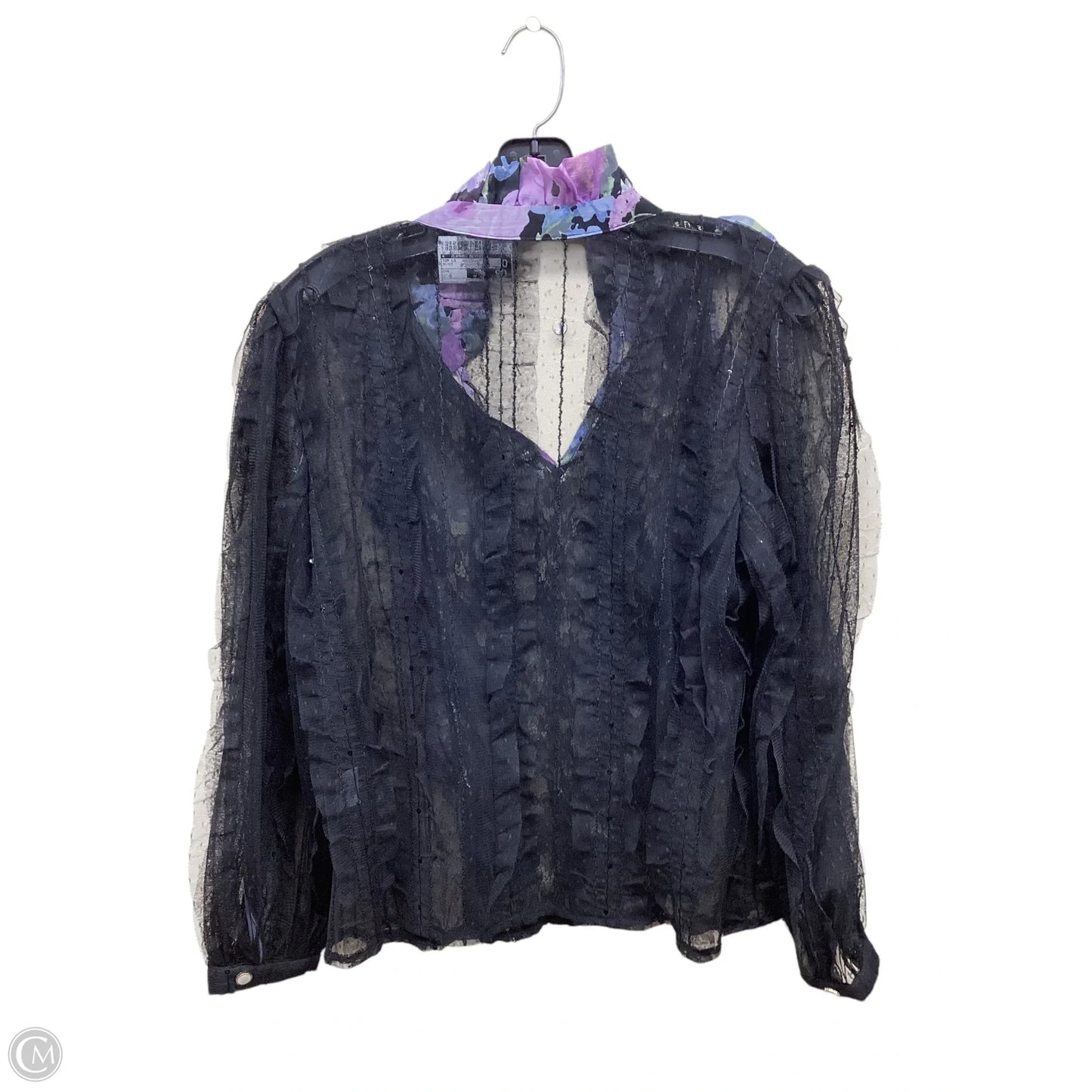 Top Long Sleeve By Clothes Mentor In Black