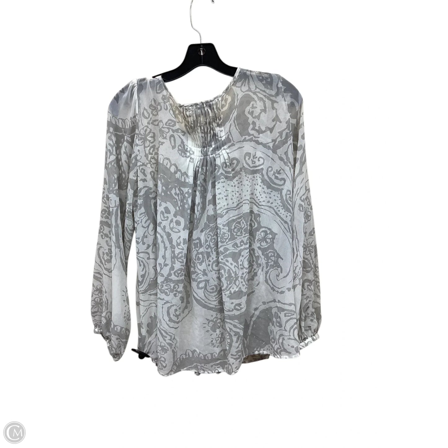 Top Long Sleeve By Cabi In Grey, Size: L