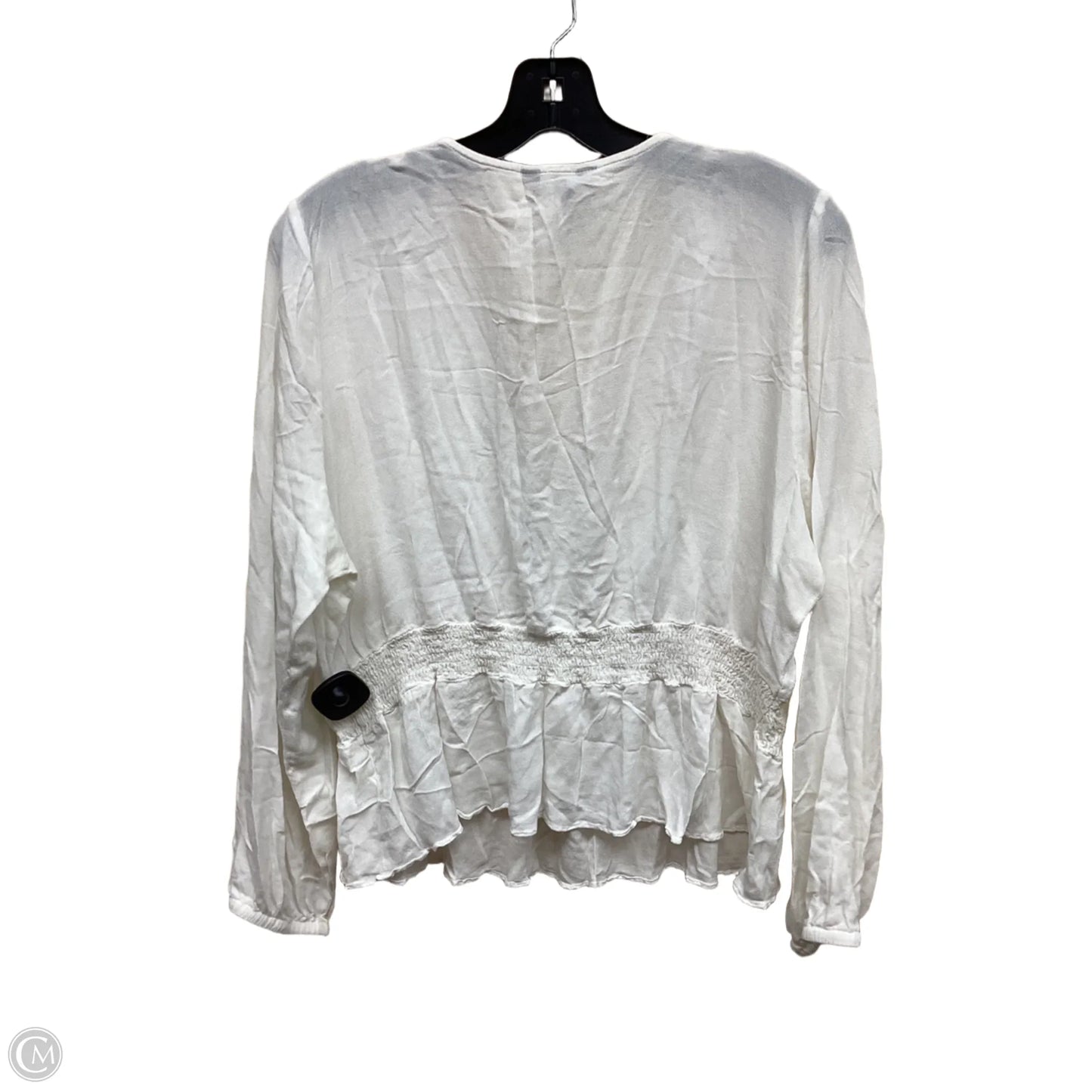 Top Long Sleeve By Express In White, Size: Xl