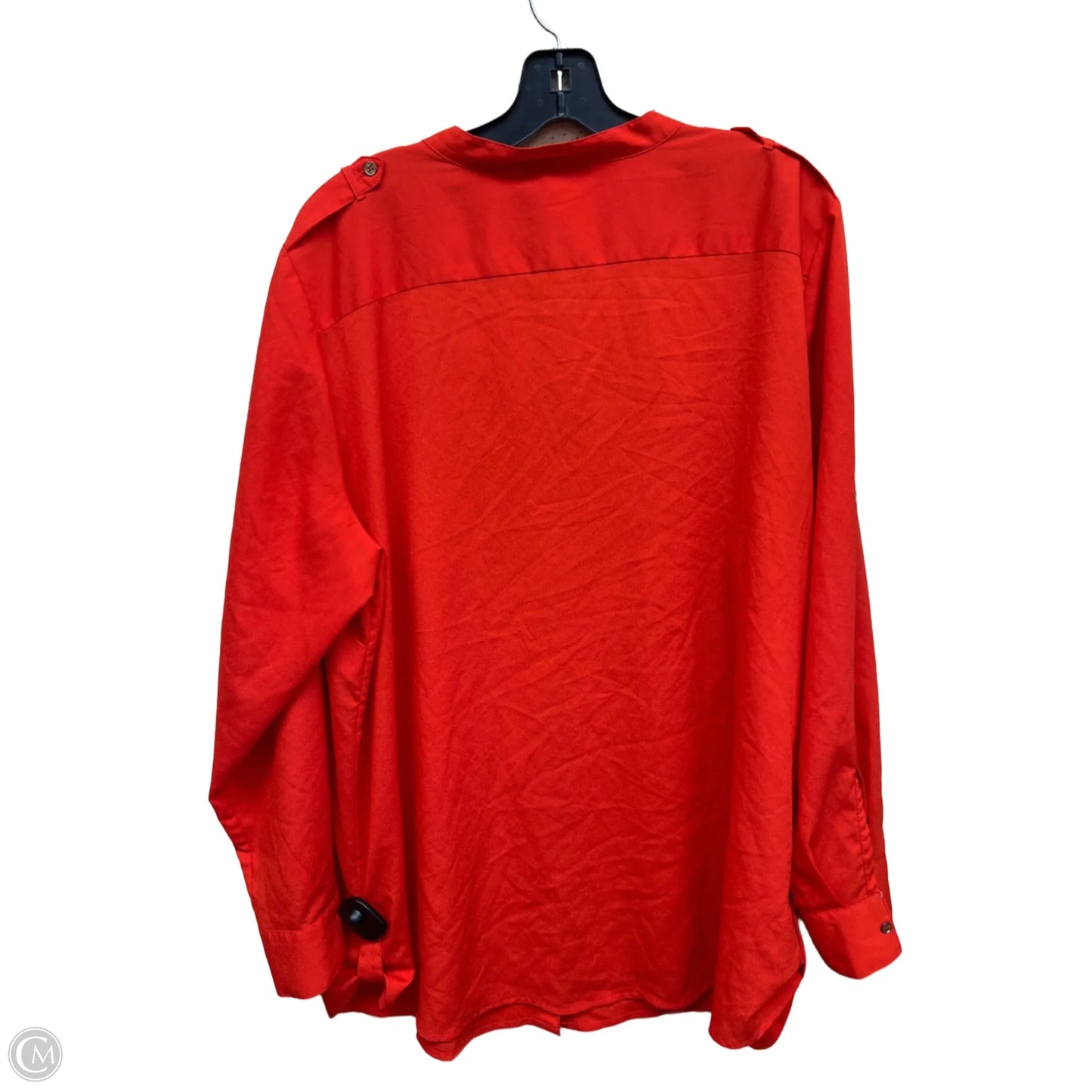 Top Long Sleeve By Calvin Klein In Orange, Size: 1x
