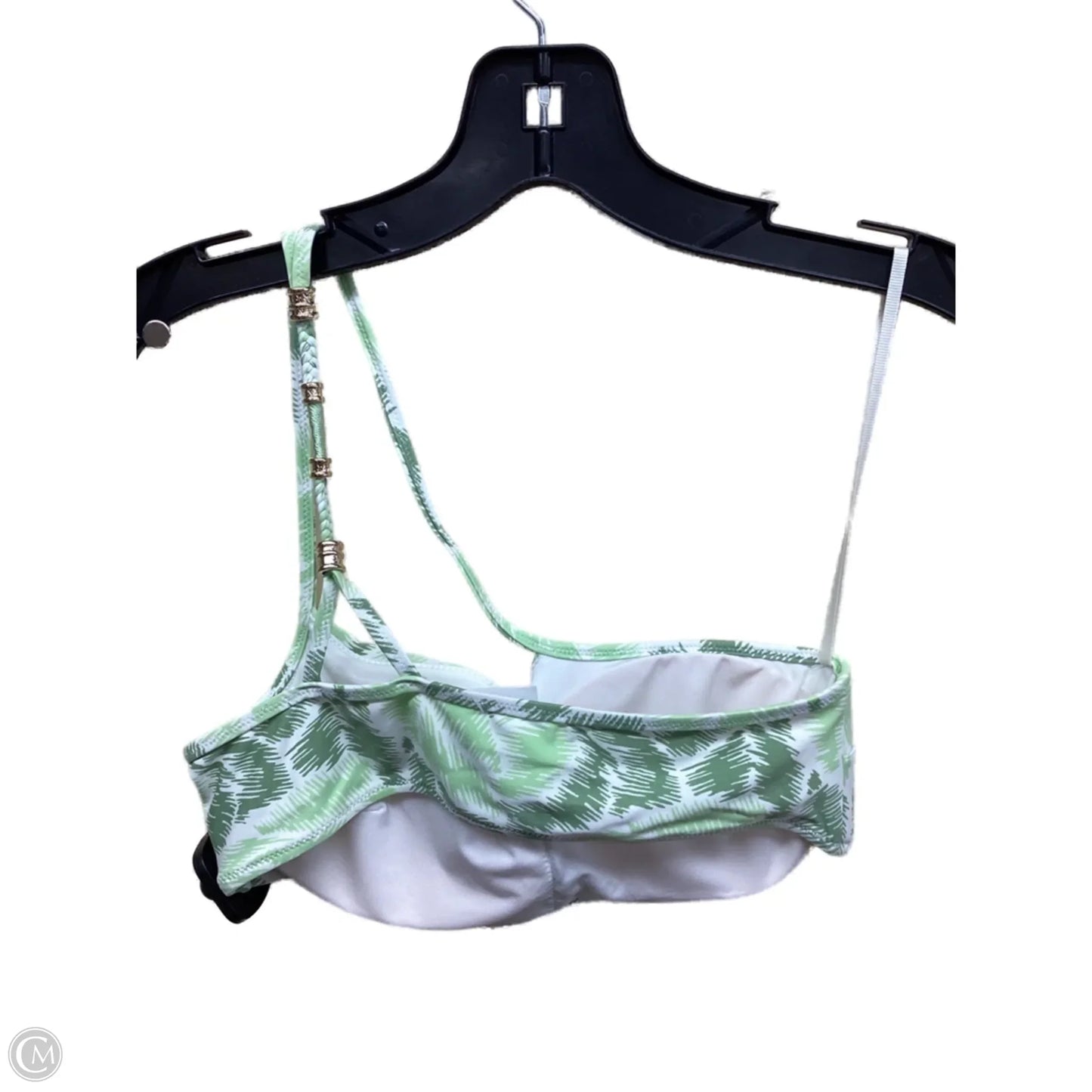 Swimsuit Top By Aerie In Green & White, Size: S