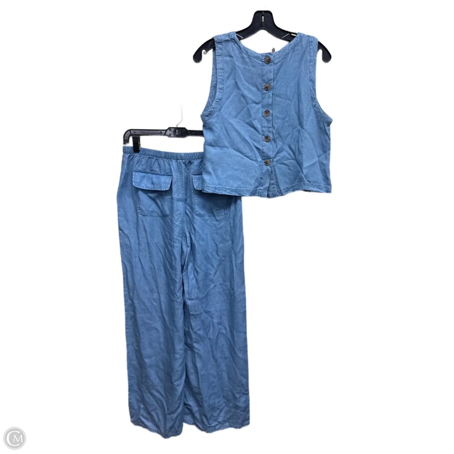 Pants Set 2pc By Blu Pepper In Blue Denim, Size: L