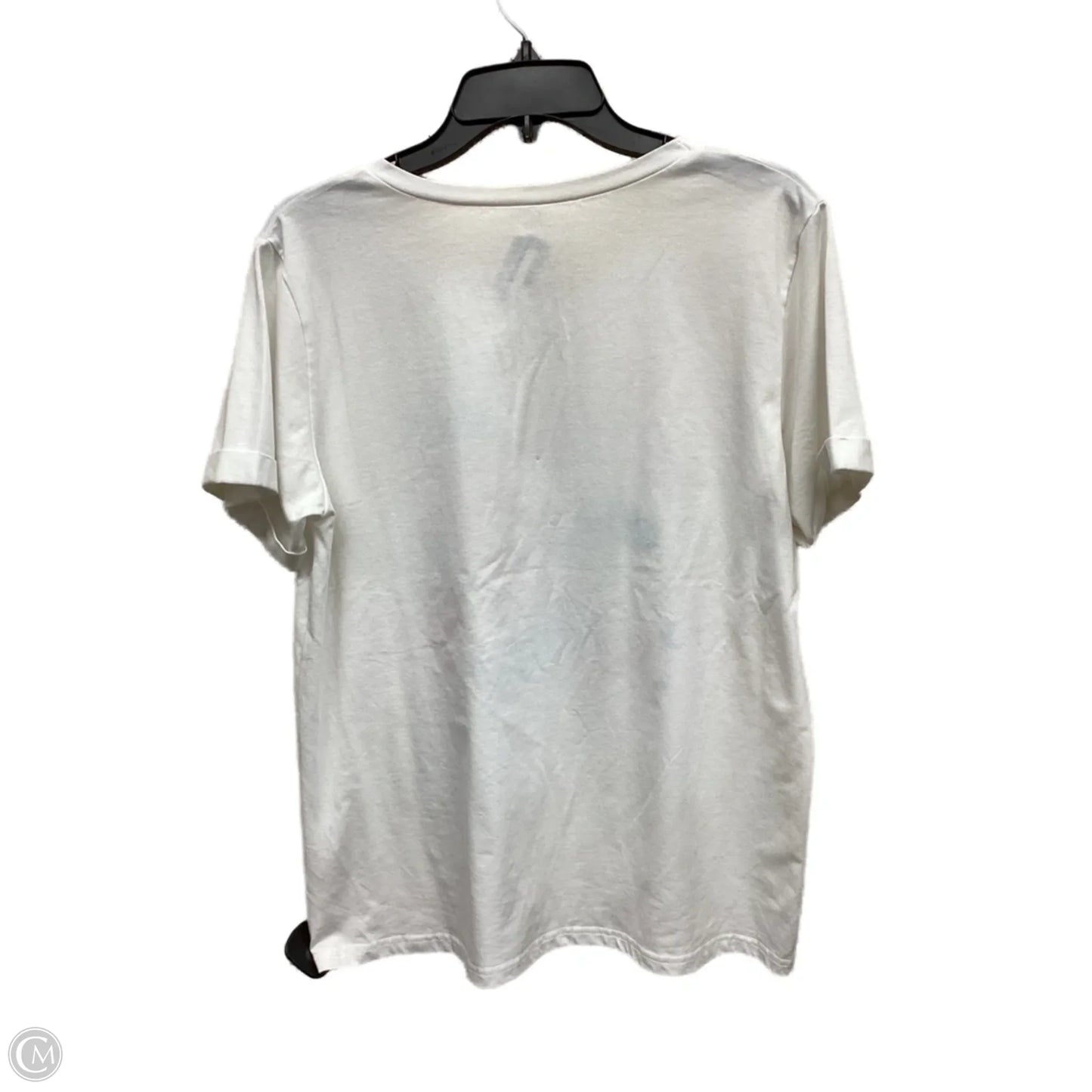 Top Short Sleeve By Clothes Mentor In White, Size: M