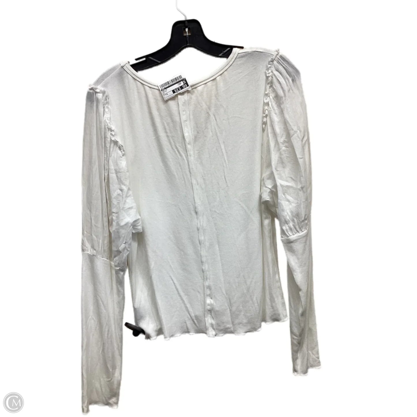 Top Long Sleeve By Pol In White, Size: M