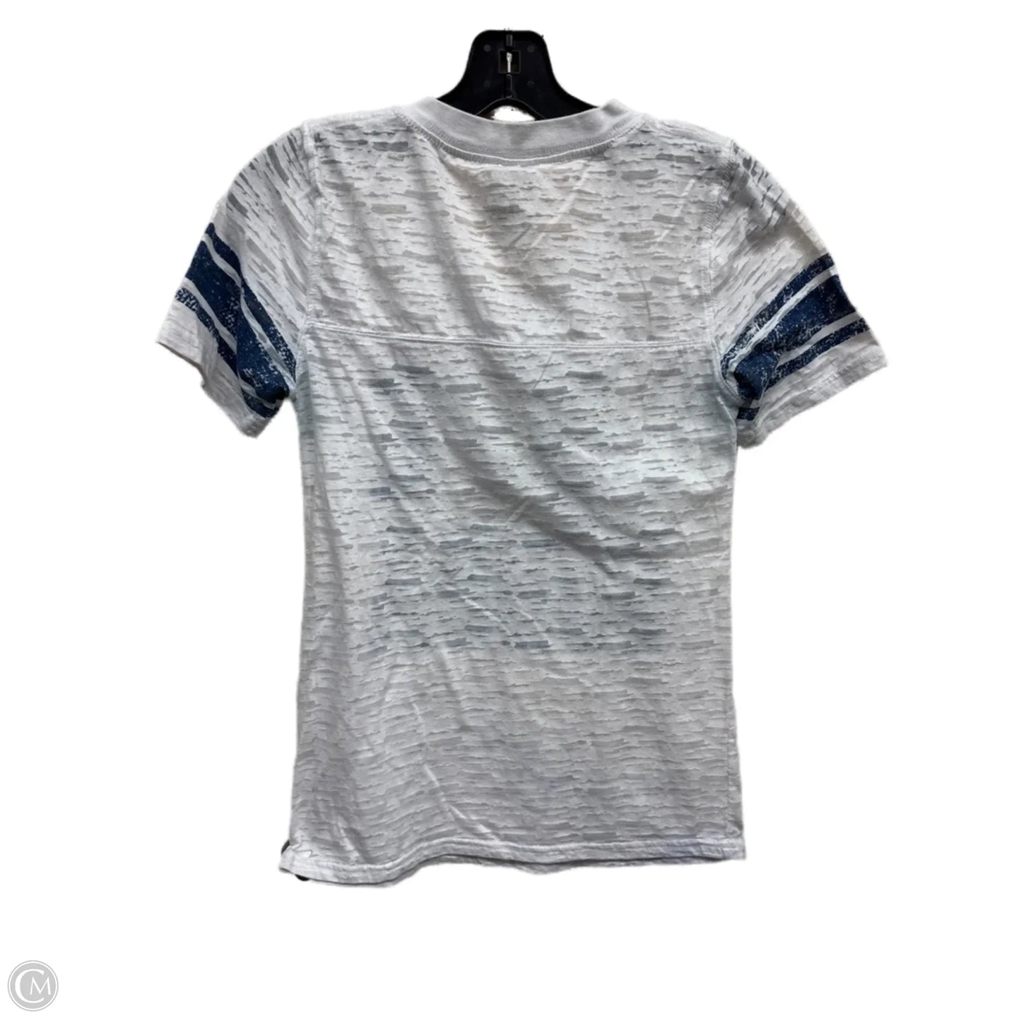 Top Short Sleeve By Clothes Mentor In Blue & White, Size: M