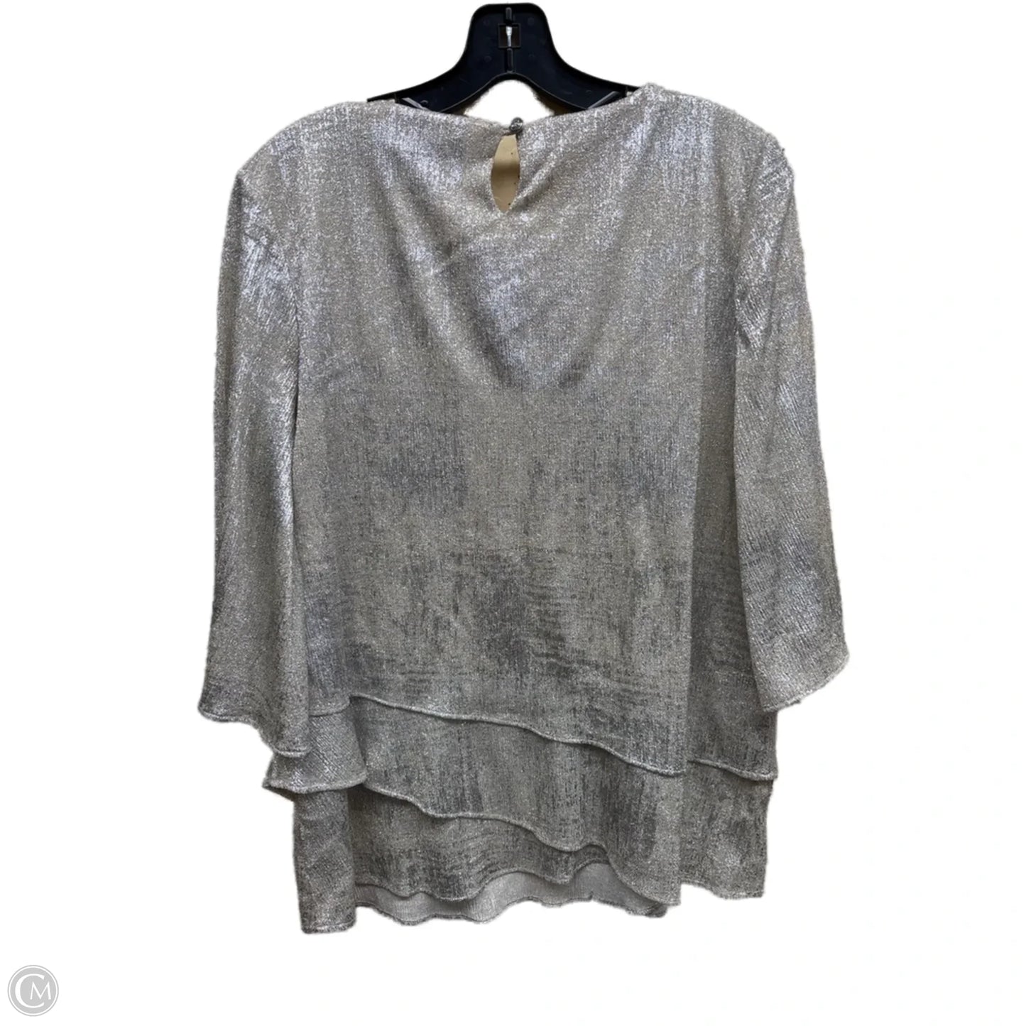 Top Short Sleeve By Clothes Mentor In Silver, Size: M
