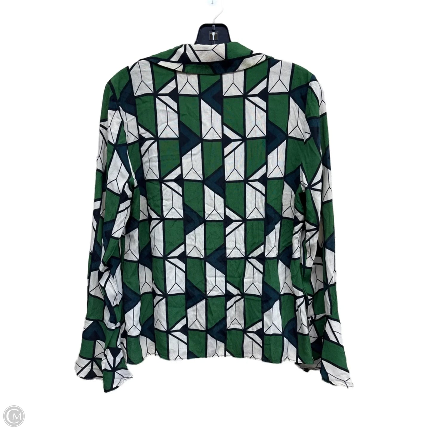 Top Long Sleeve By Zara In Green, Size: M