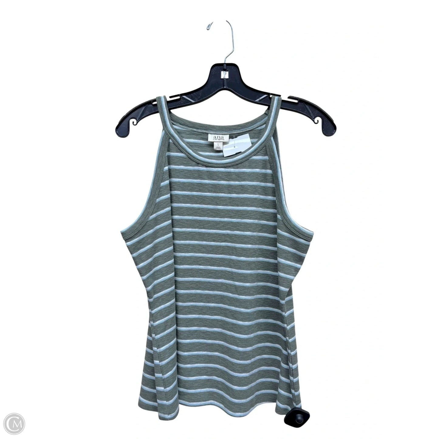Top Sleeveless By Ana In Striped Pattern, Size: L