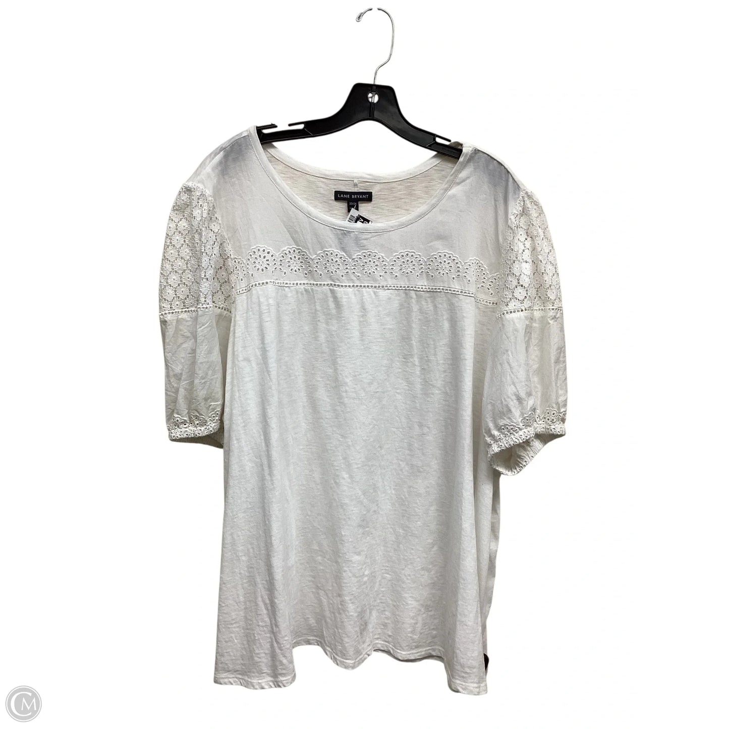 Top Short Sleeve By Lane Bryant In White, Size: 2x