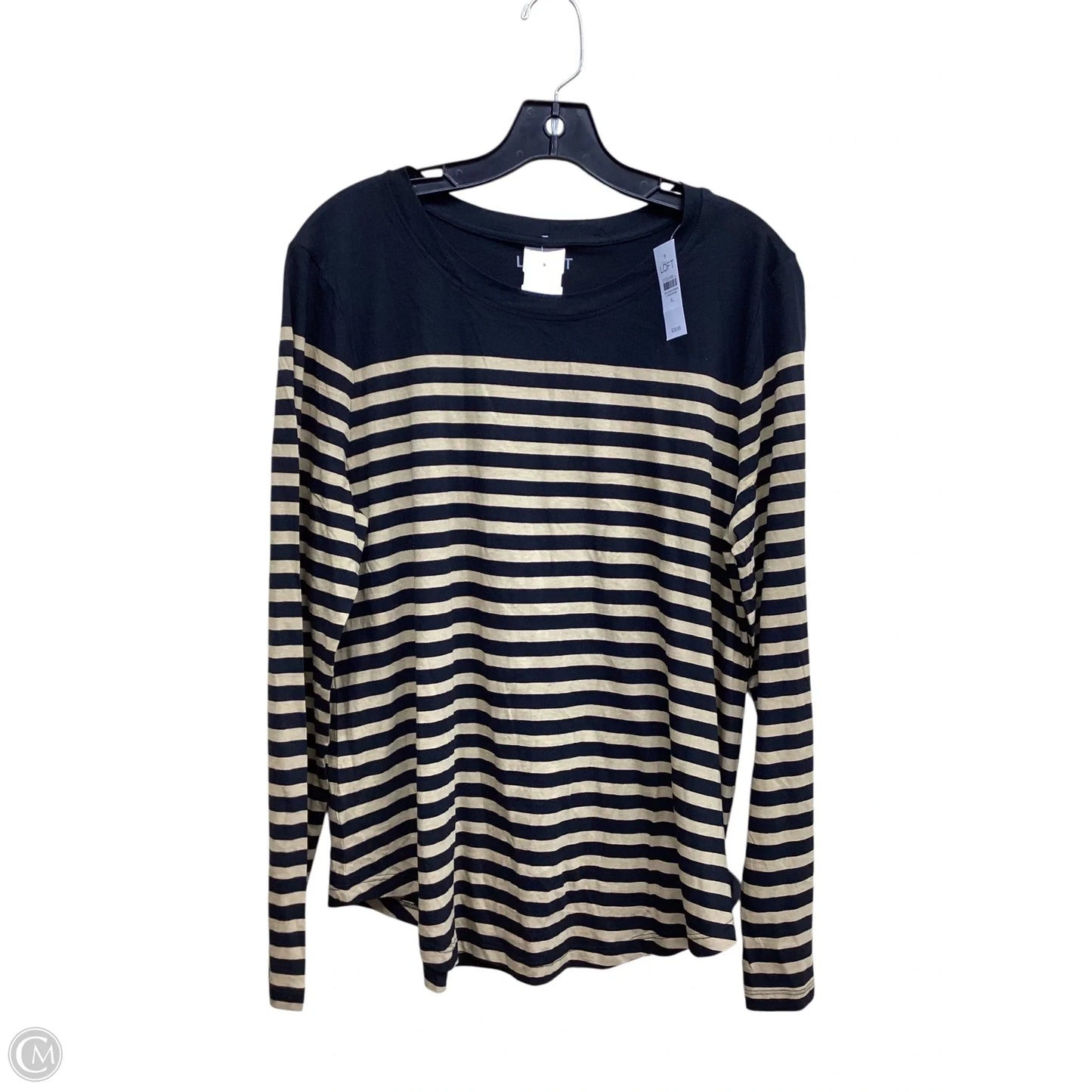 Top Long Sleeve By Loft In Striped Pattern, Size: Xl