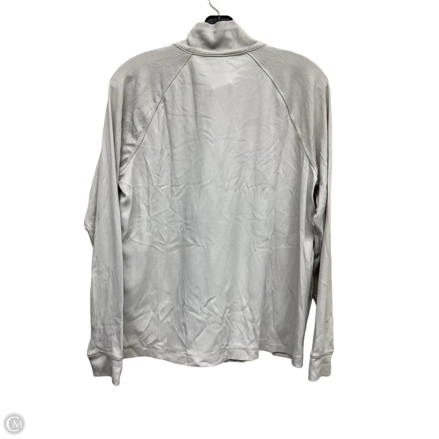 Athletic Top Long Sleeve Collar By Mondetta In Tan, Size: L