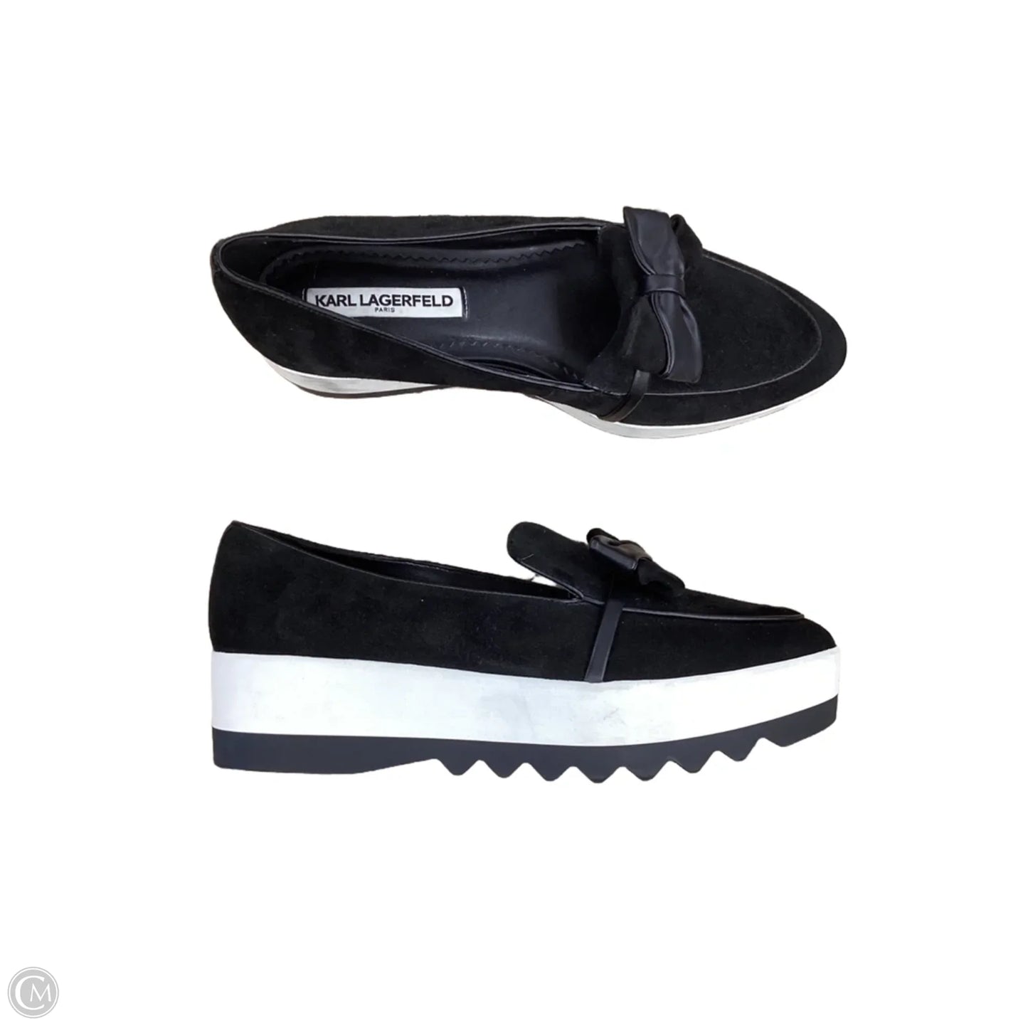 Shoes Designer By Karl Lagerfeld In Black, Size: 8