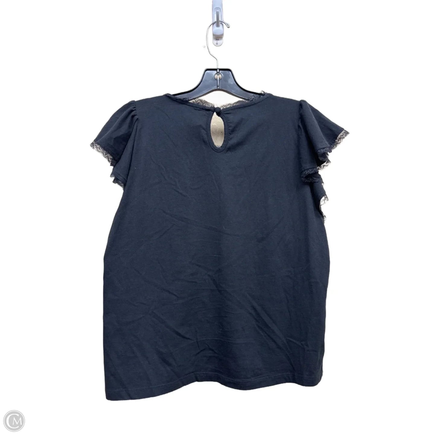 Top Short Sleeve By Anthropologie In Black, Size: M