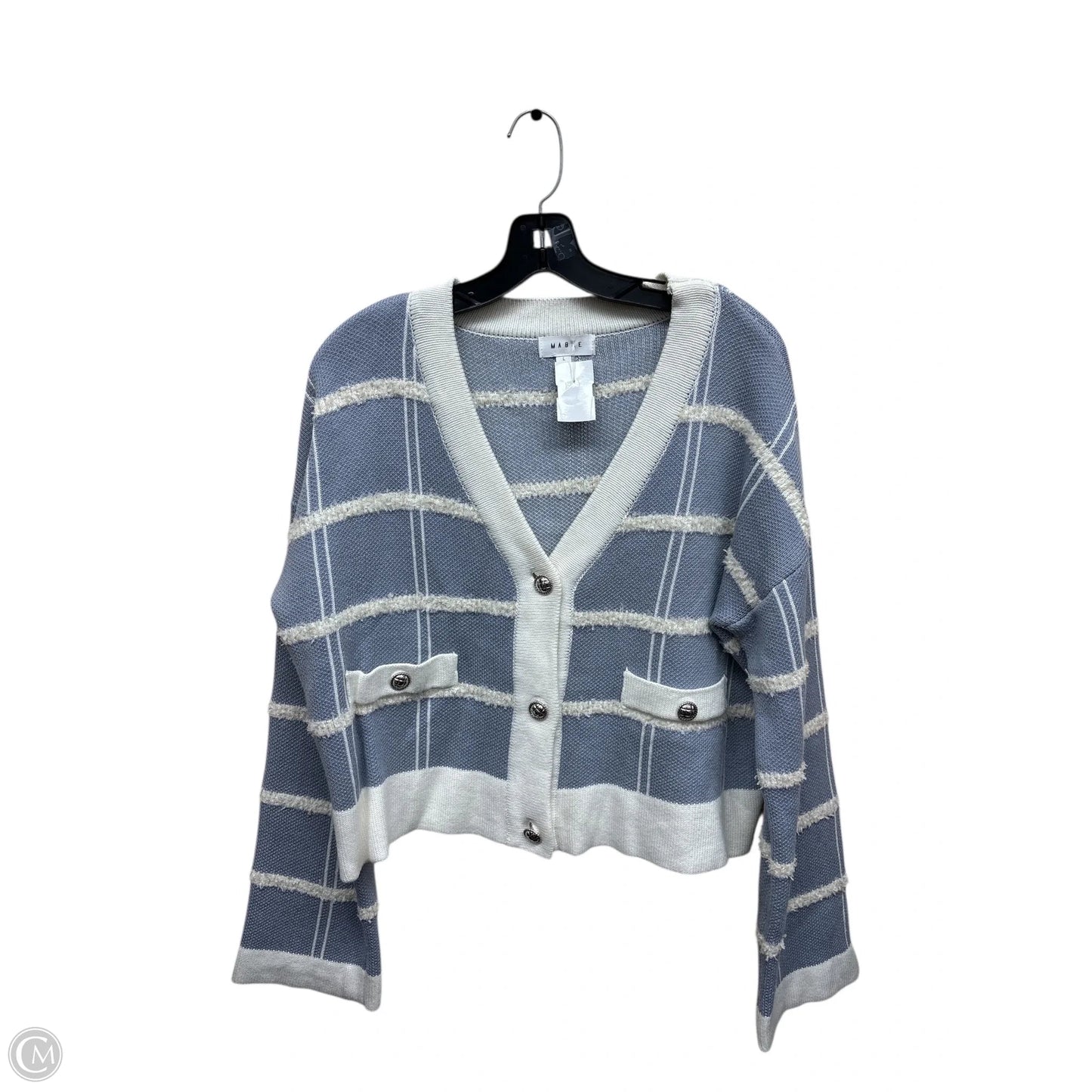 Sweater Cardigan By Mable In Blue, Size: L