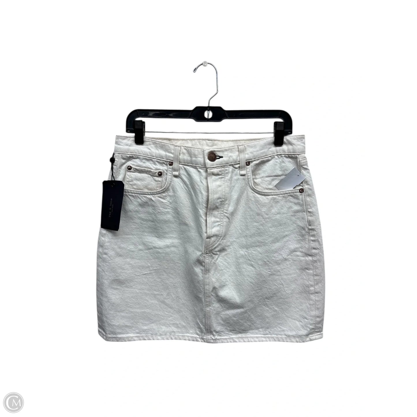 Skirt Mini & Short By Rag And Bone In White Denim, Size: 12