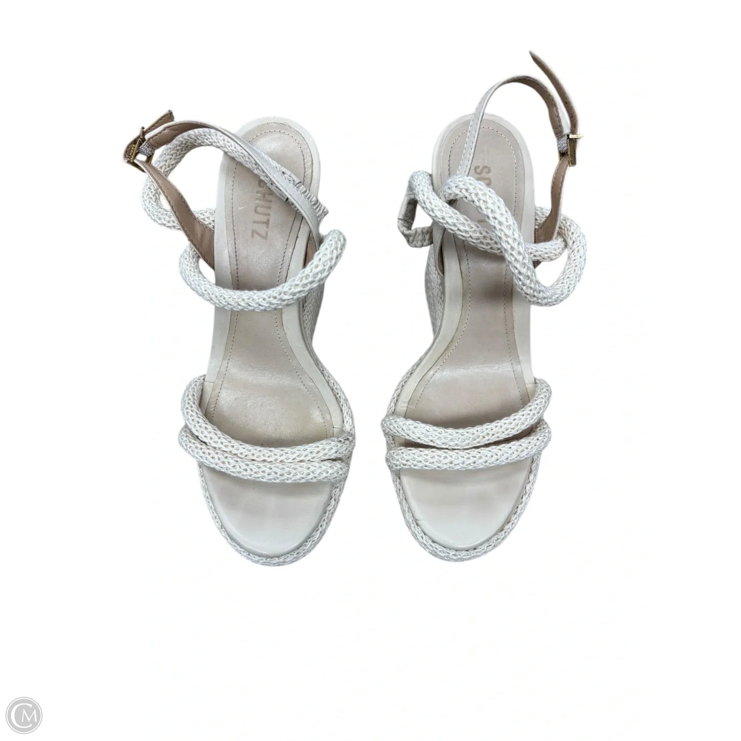 Shoes Heels Wedge By Clothes Mentor In Cream, Size: 8.5