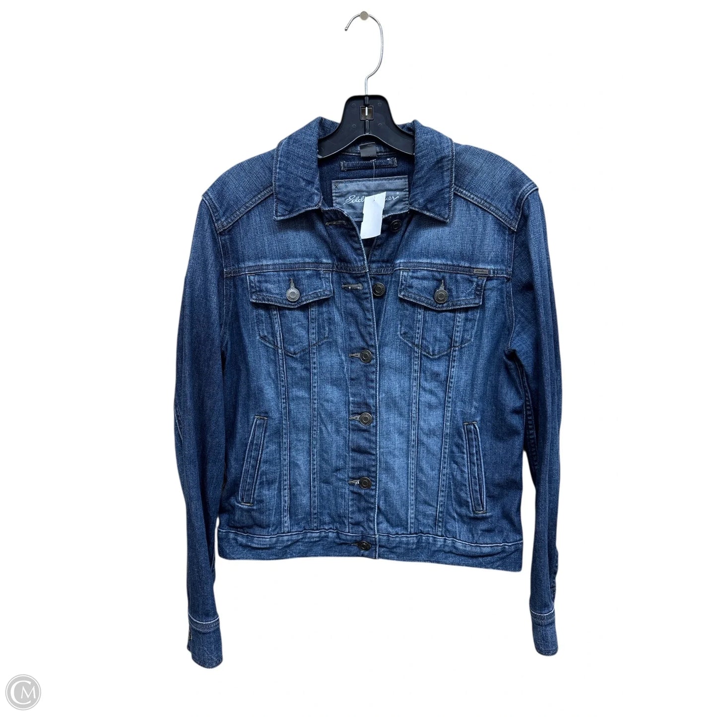 Jacket Denim By Eddie Bauer In Blue Denim, Size: M