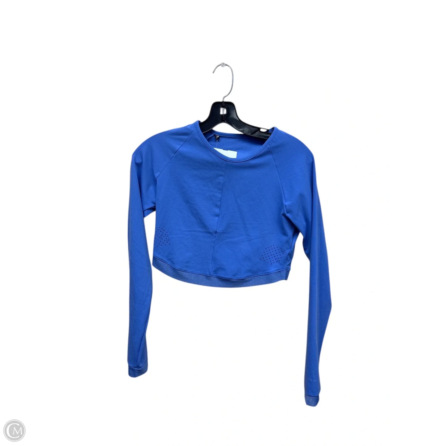 Athletic Top Long Sleeve Collar By Gym Shark In Blue, Size: M