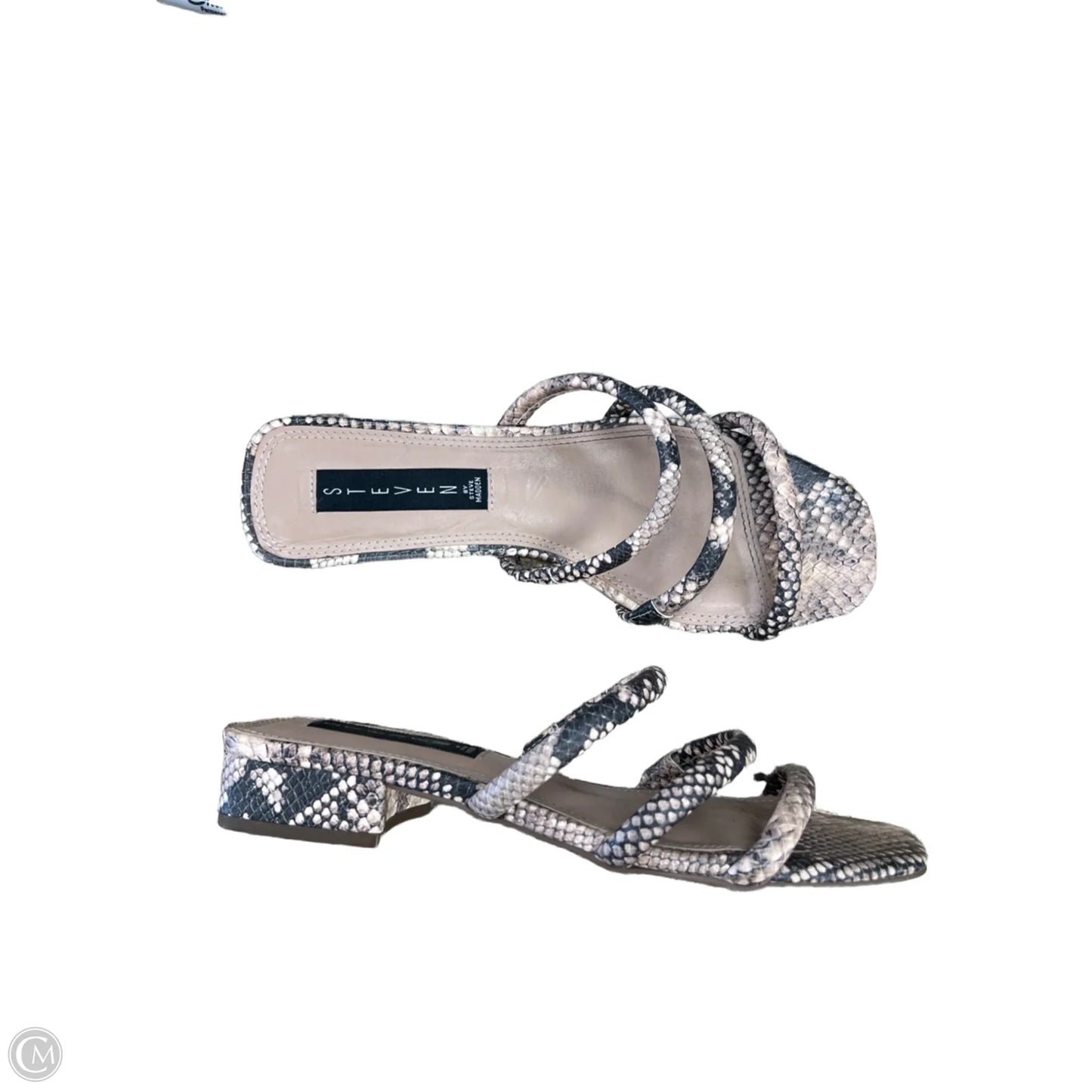 Sandals Heels Block By Clothes Mentor In Snakeskin Print, Size: 8