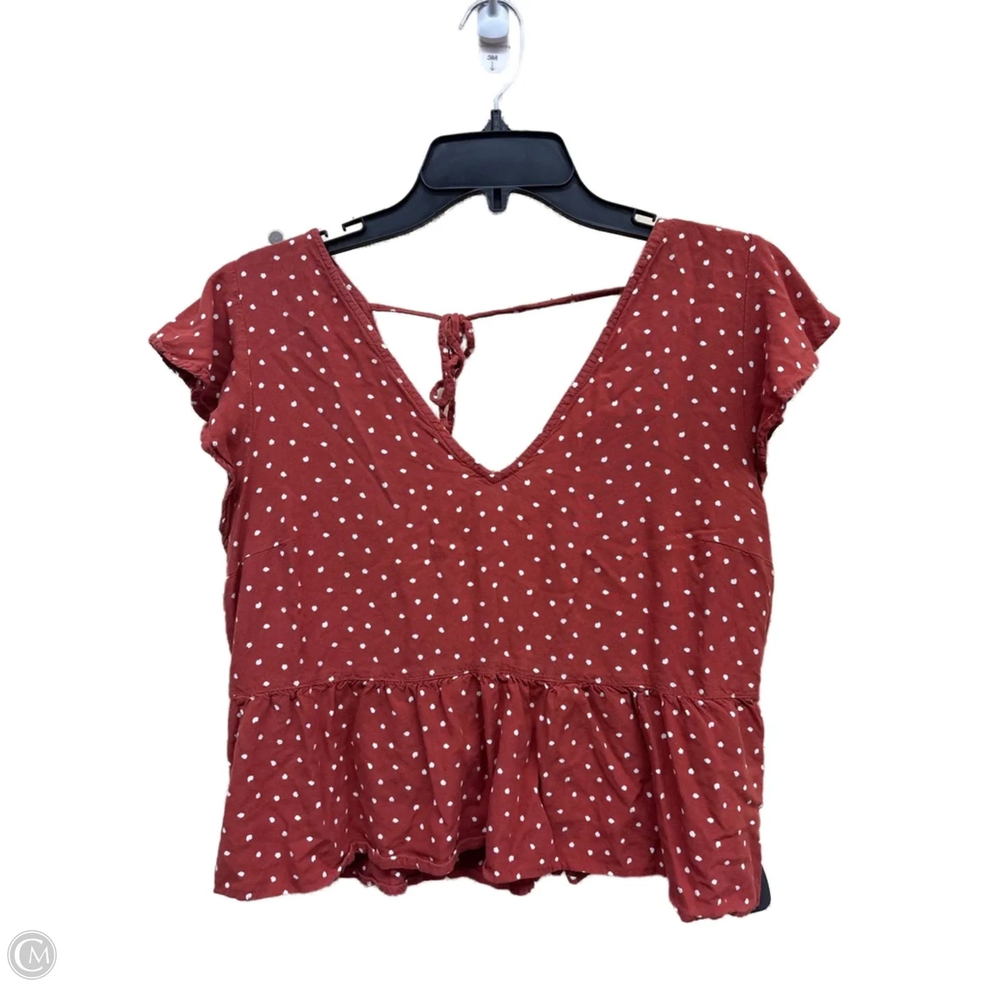 Top Short Sleeve By Abercrombie And Fitch In Polkadot Pattern, Size: M