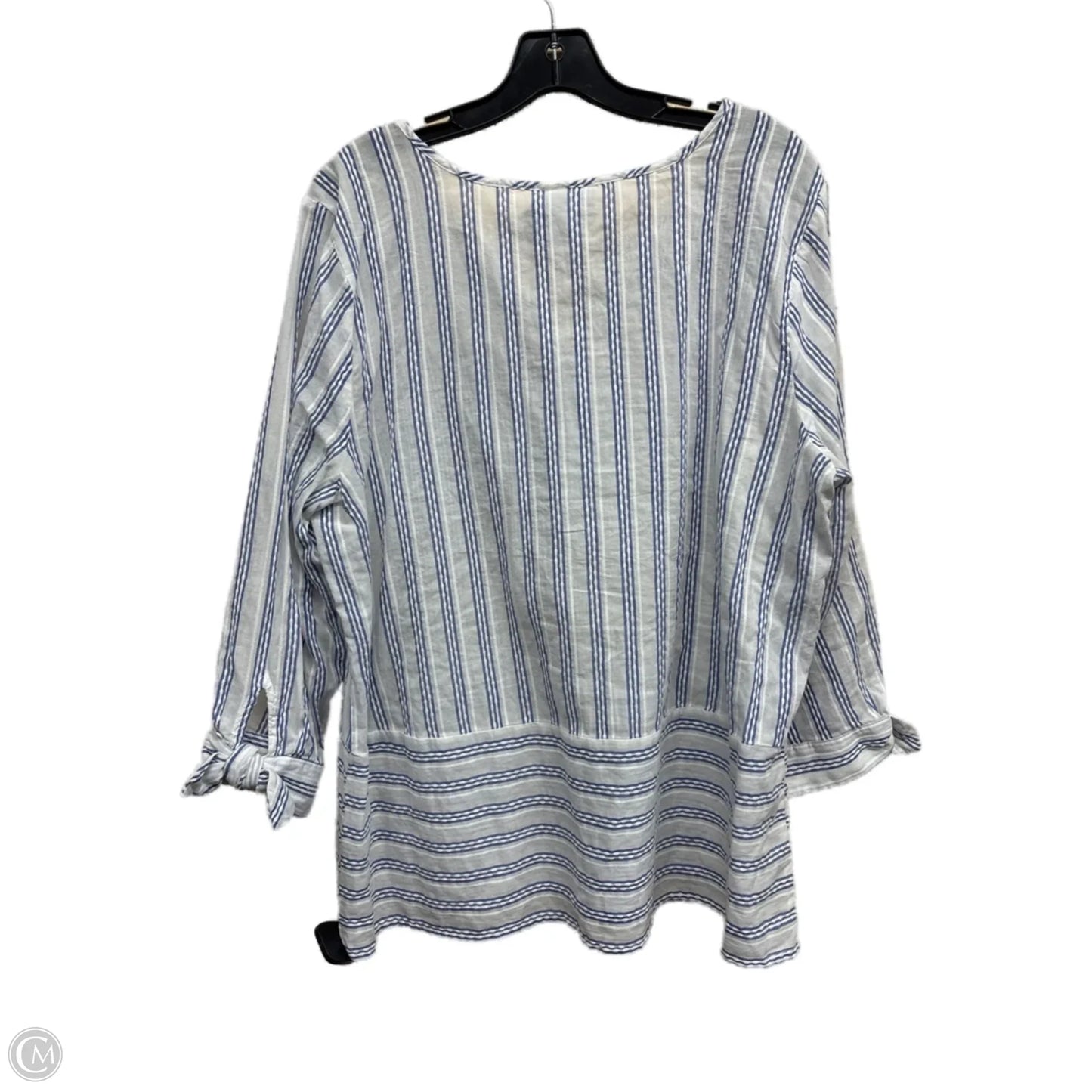 Top Long Sleeve By Liz Claiborne In Striped Pattern, Size: Xl