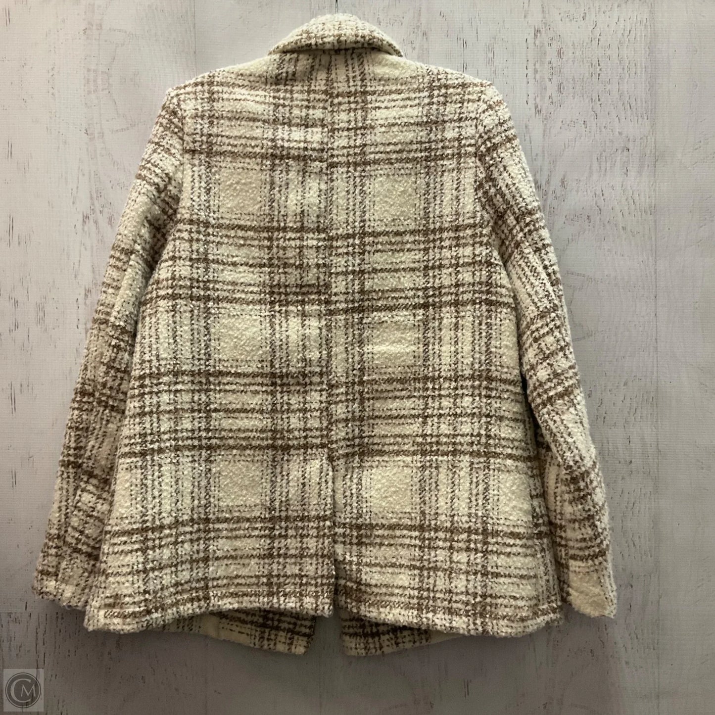 Coat Peacoat By Gilli In Brown & White, Size: M