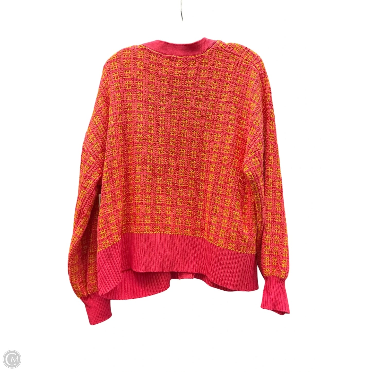 Cardigan By Free Assembly In Pink & Yellow, Size: Xxl