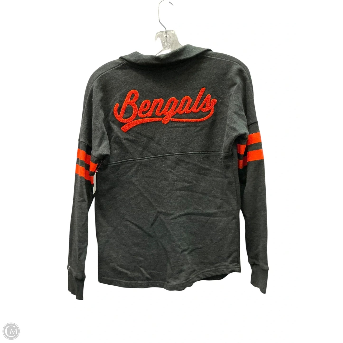 Sweatshirt Collar By Clothes Mentor In Grey & Orange, Size: S