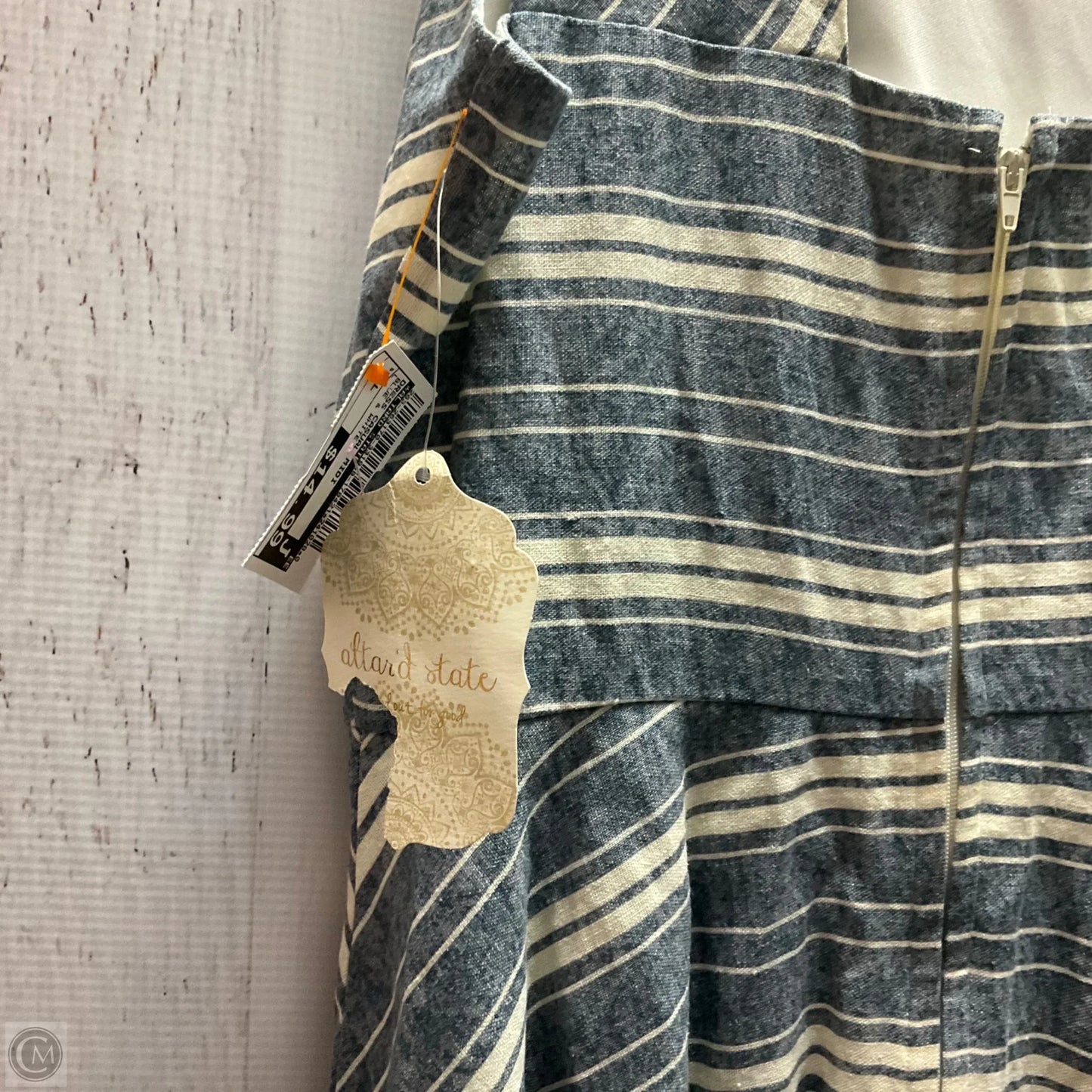 Dress Casual Midi By Altard State In Blue & White, Size: L