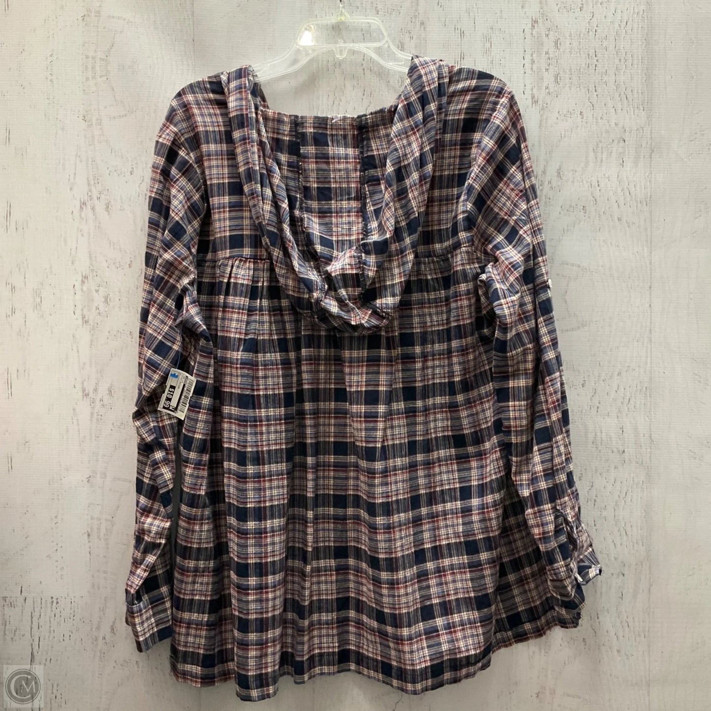 Top Long Sleeve By Umgee In Plaid Pattern, Size: L