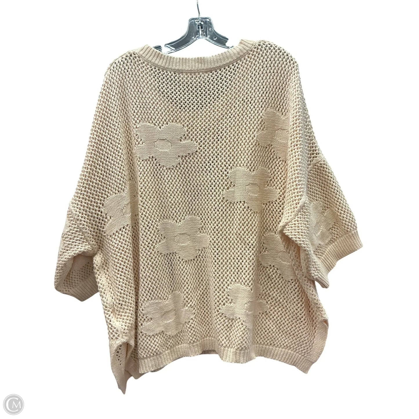 Sweater Short Sleeve By Haptics In Cream, Size: 3x