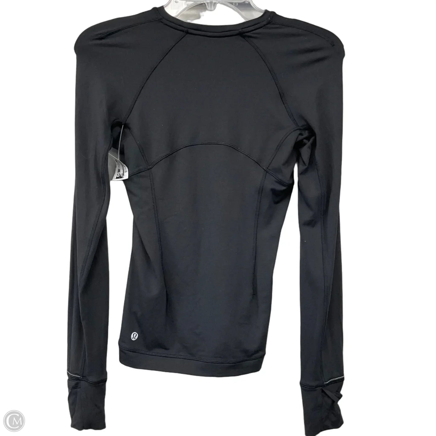 Athletic Top Long Sleeve Collar By Lululemon In Black, Size: 2