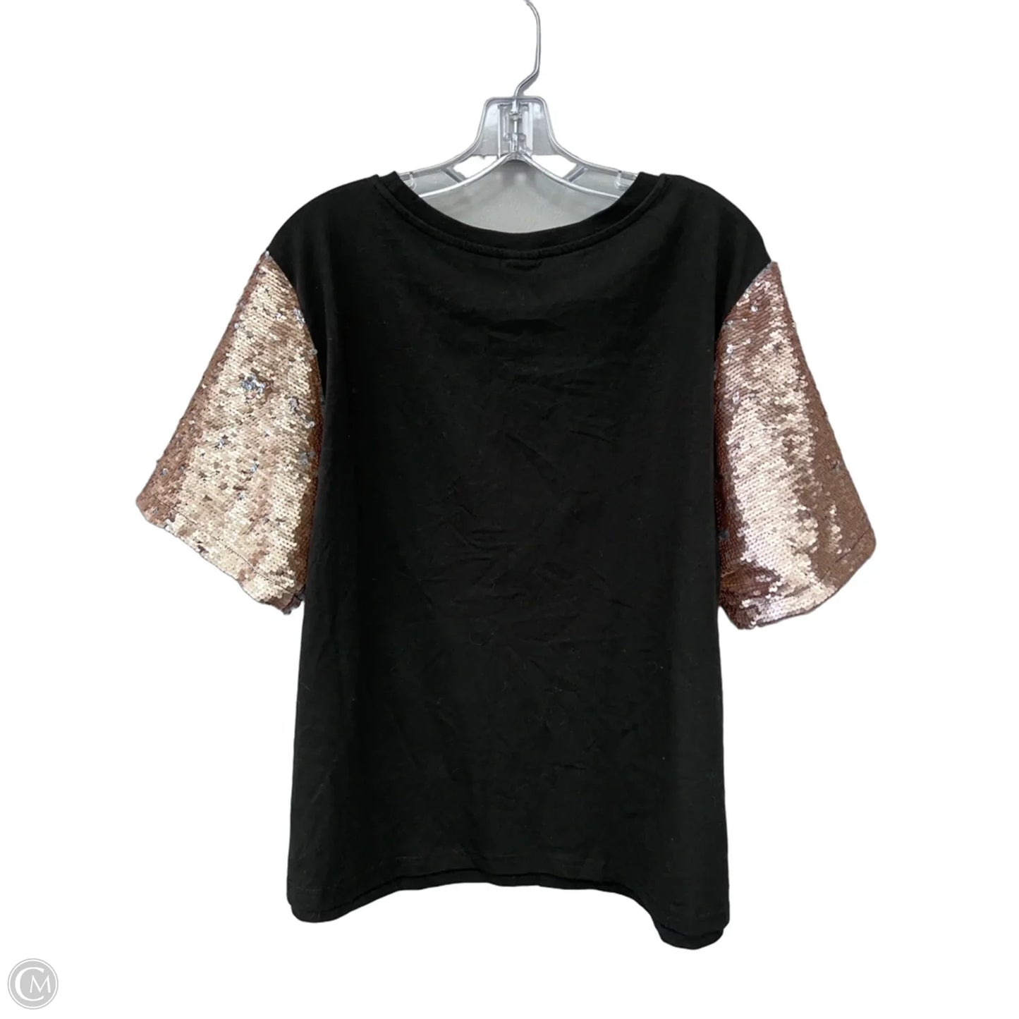 Top Short Sleeve By Clothes Mentor In Black, Size: L