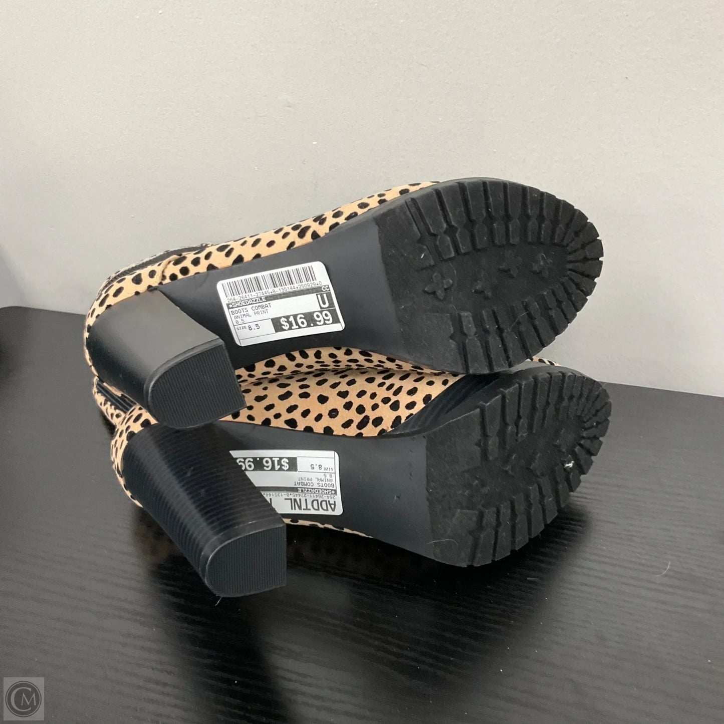 Boots Combat By Shoedazzle In Animal Print, Size: 8.5