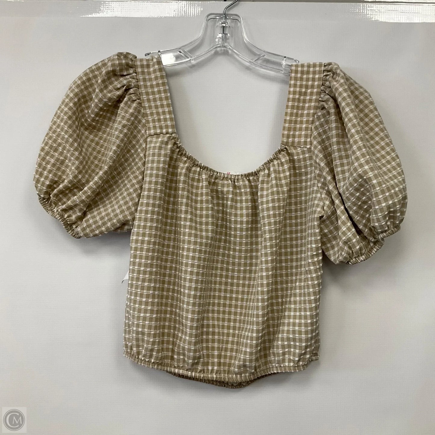 Top Short Sleeve By Sienna Sky In Plaid Pattern, Size: Xs