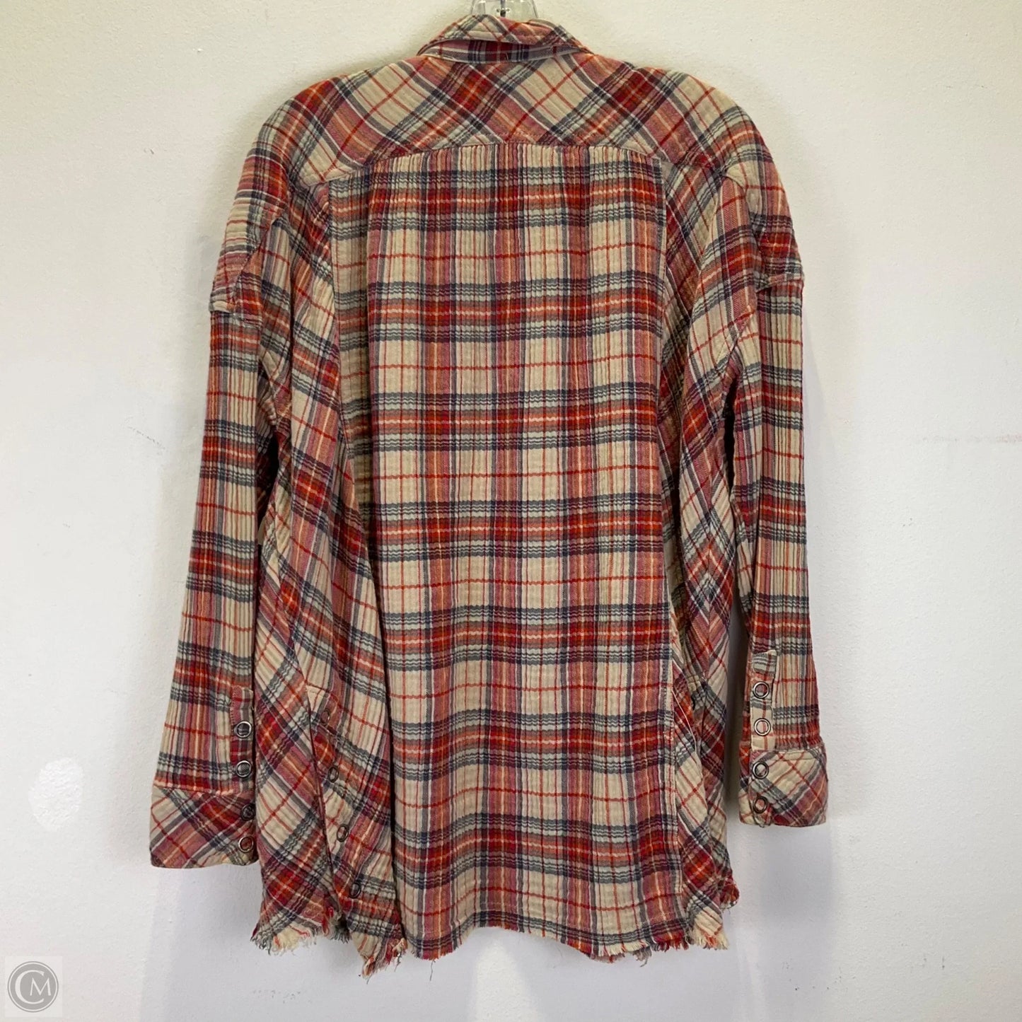 Top Long Sleeve By Free People In Plaid Pattern, Size: M