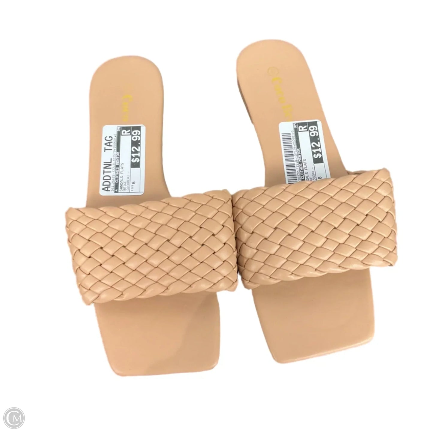 Sandals Flats By Clothes Mentor In Beige, Size: 6